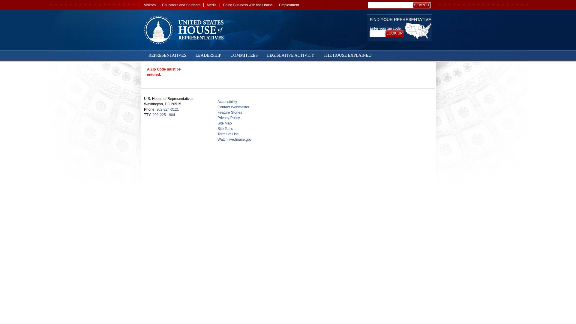 Screenshot of house.gov