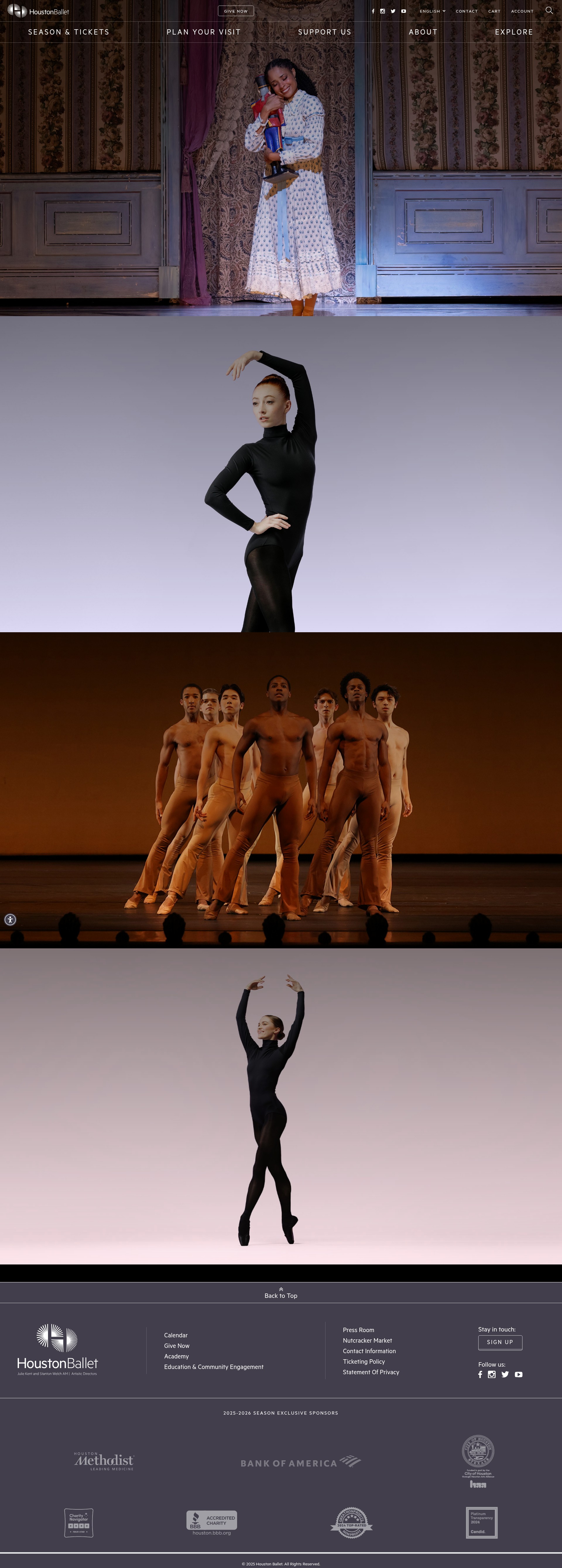 Screenshot of houstonballet.org