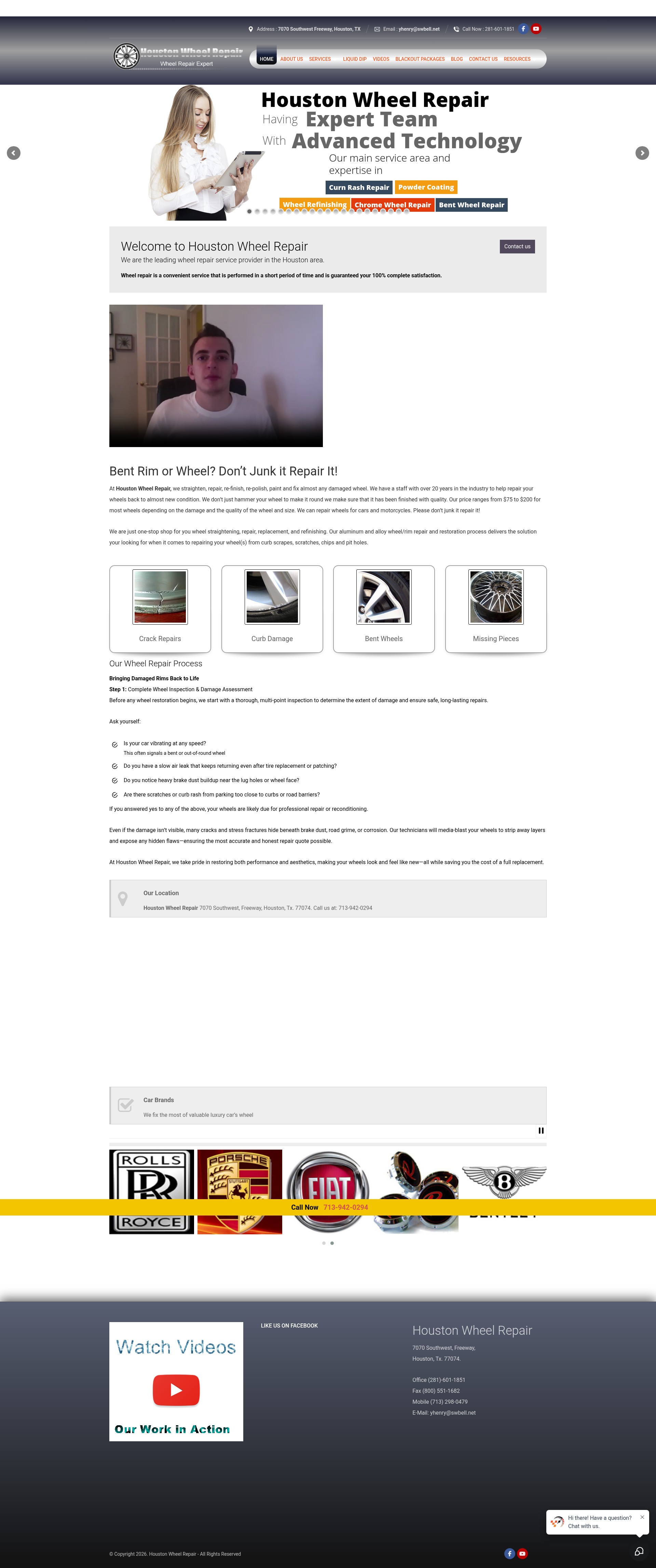 Screenshot of houstonwheelrepair.org