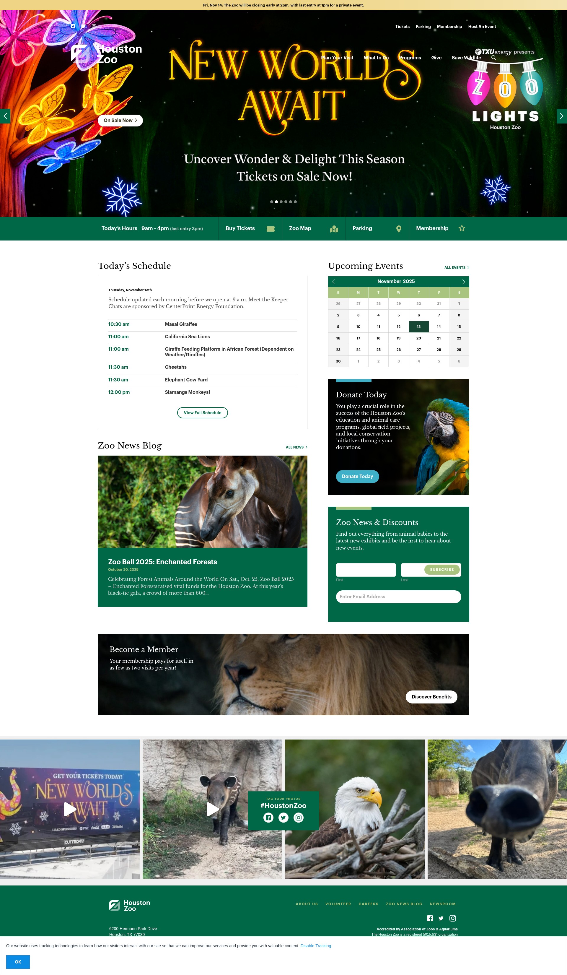 Screenshot of houstonzoo.org