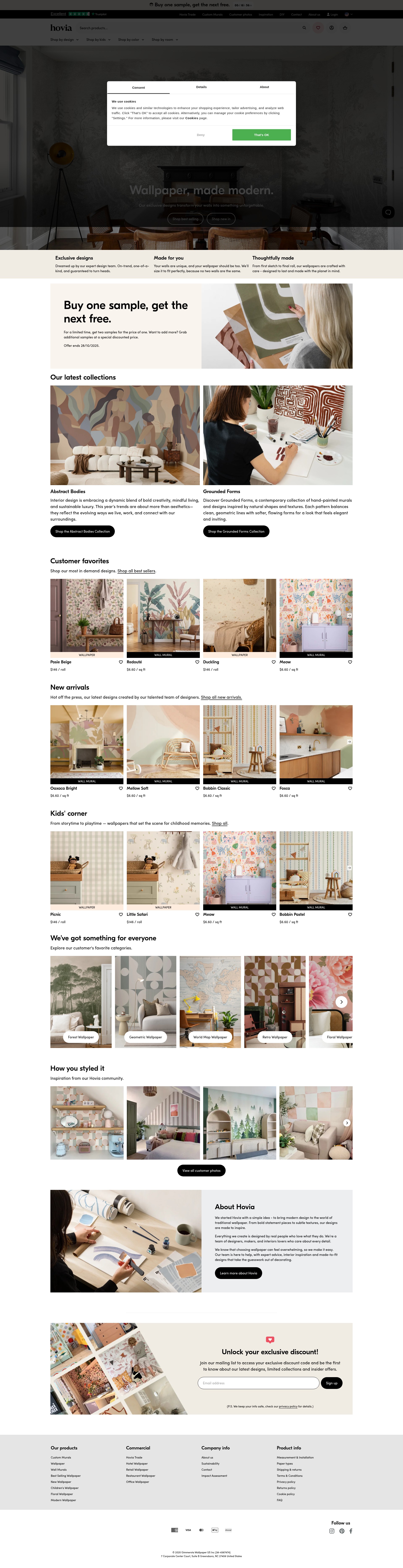 Screenshot of hovia.com