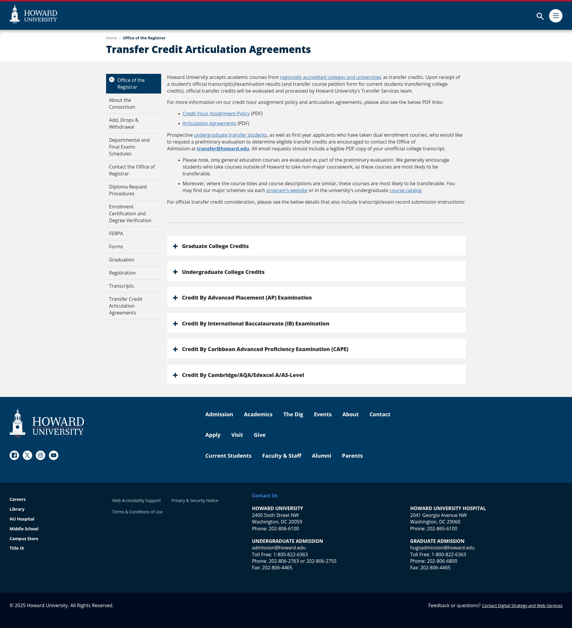 Screenshot of howard.edu
