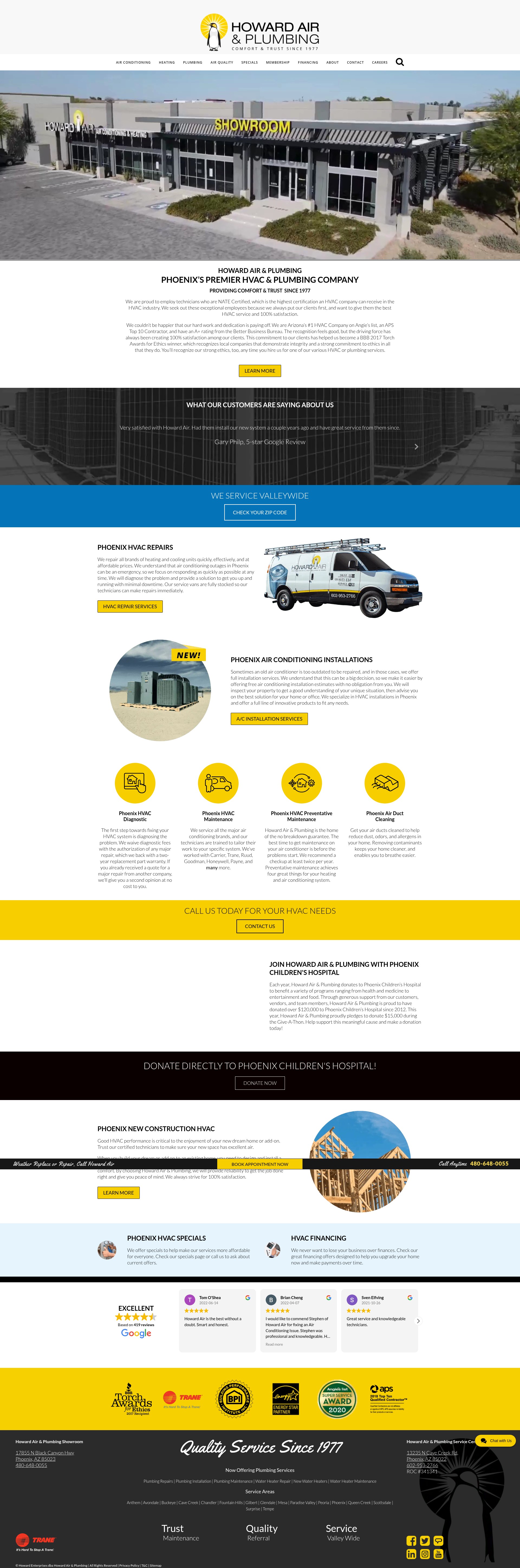 Screenshot of howardair.com