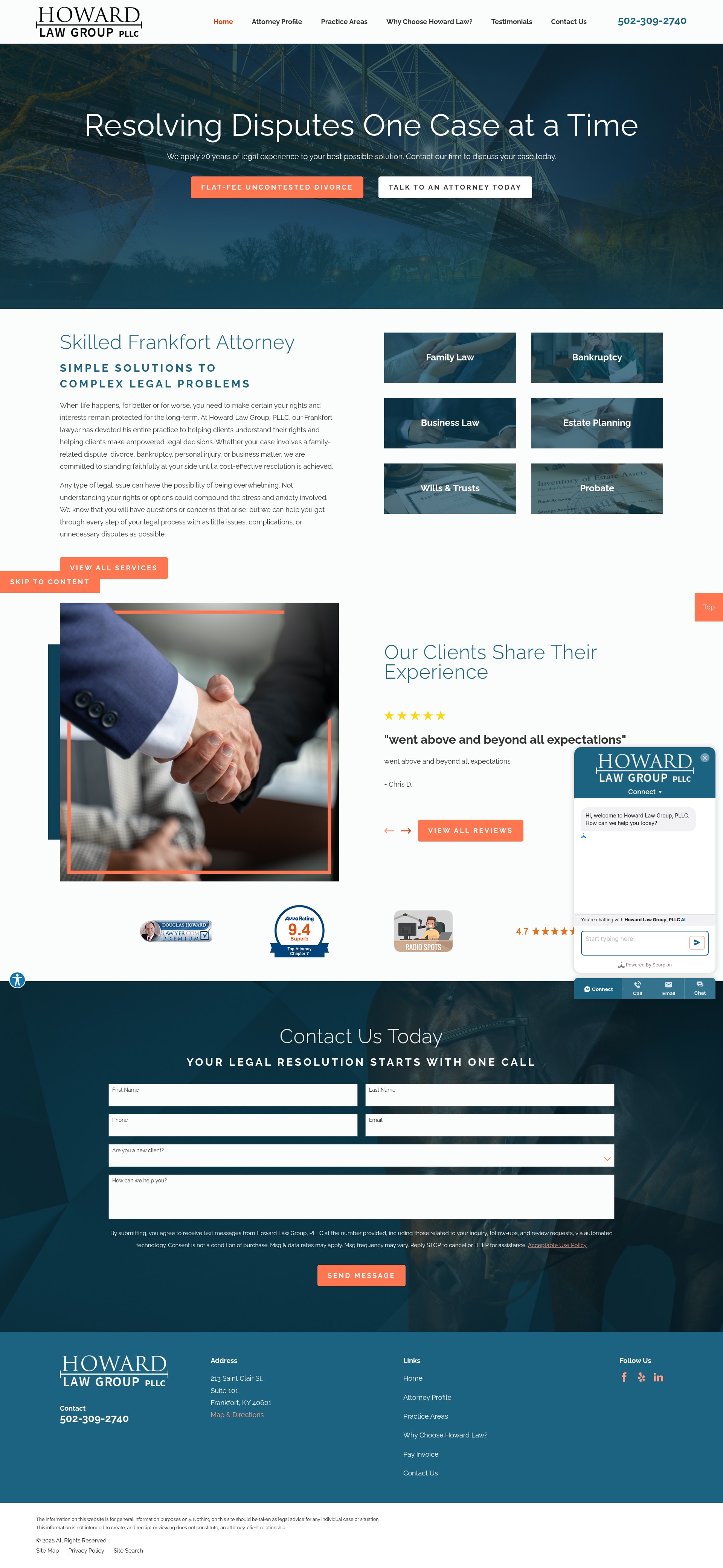 Screenshot of howardlawgroup.com