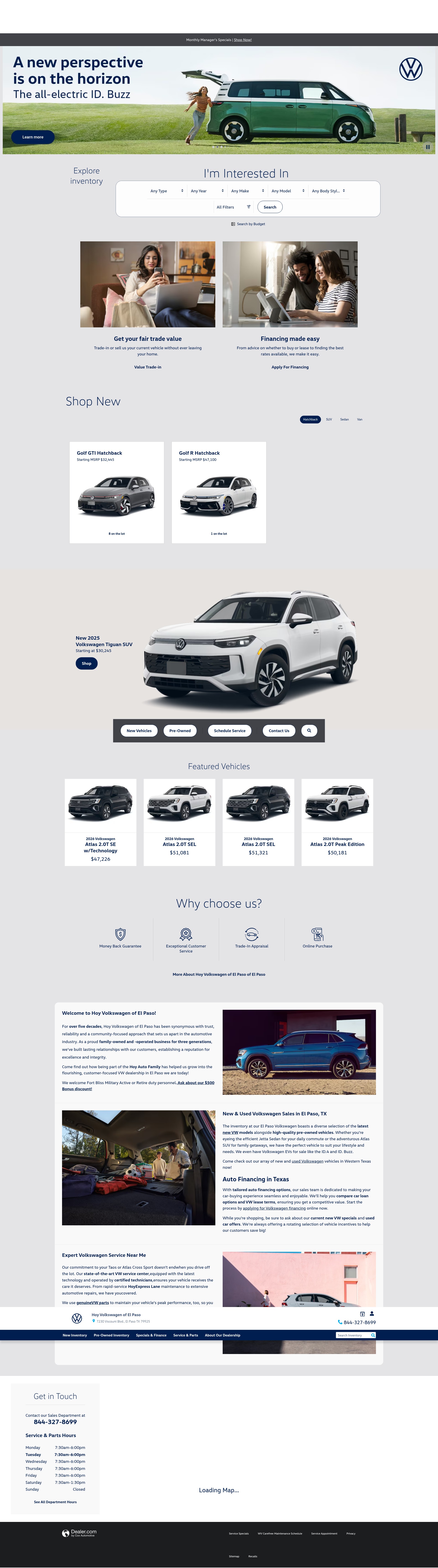 Screenshot of hoyvw.com