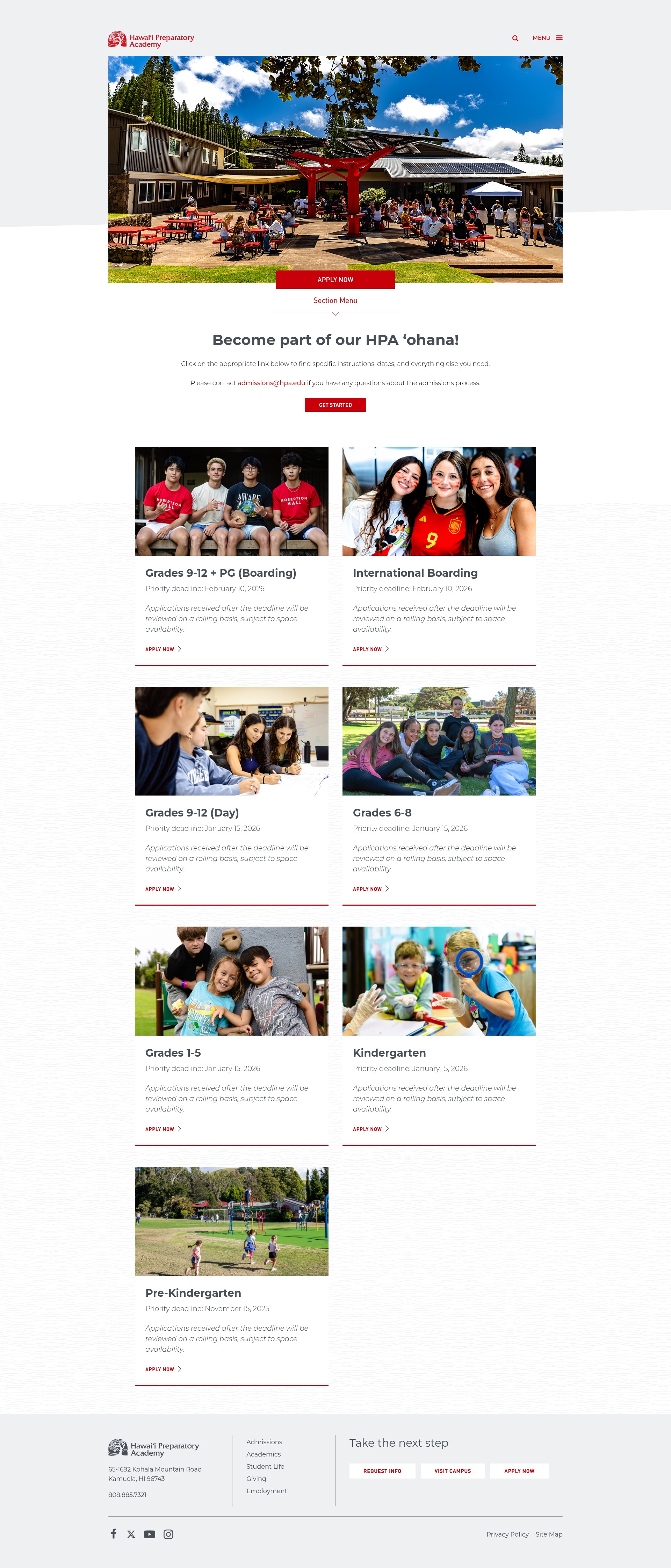 Screenshot of hpa.edu