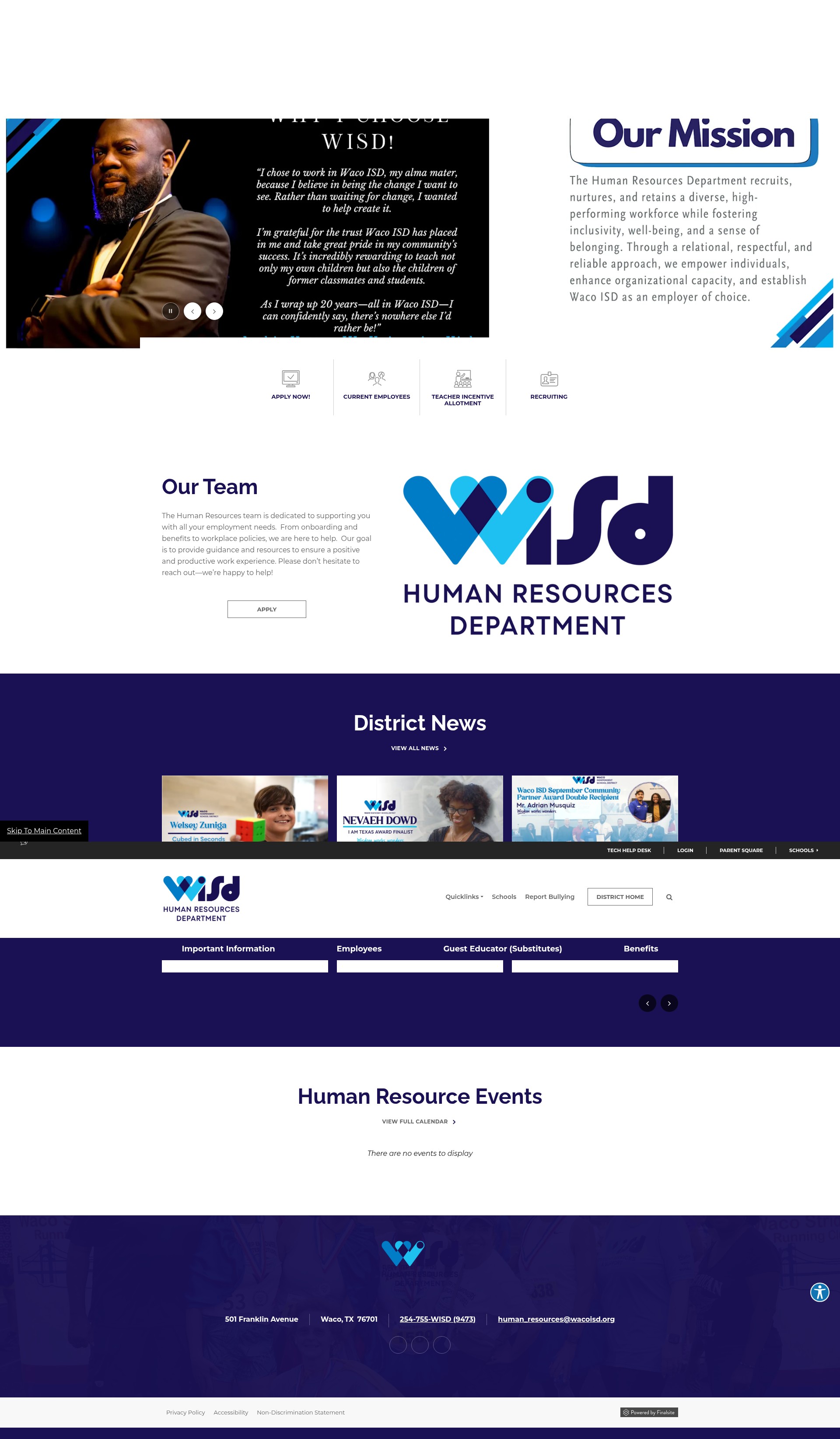 Screenshot of hr.wacoisd.org