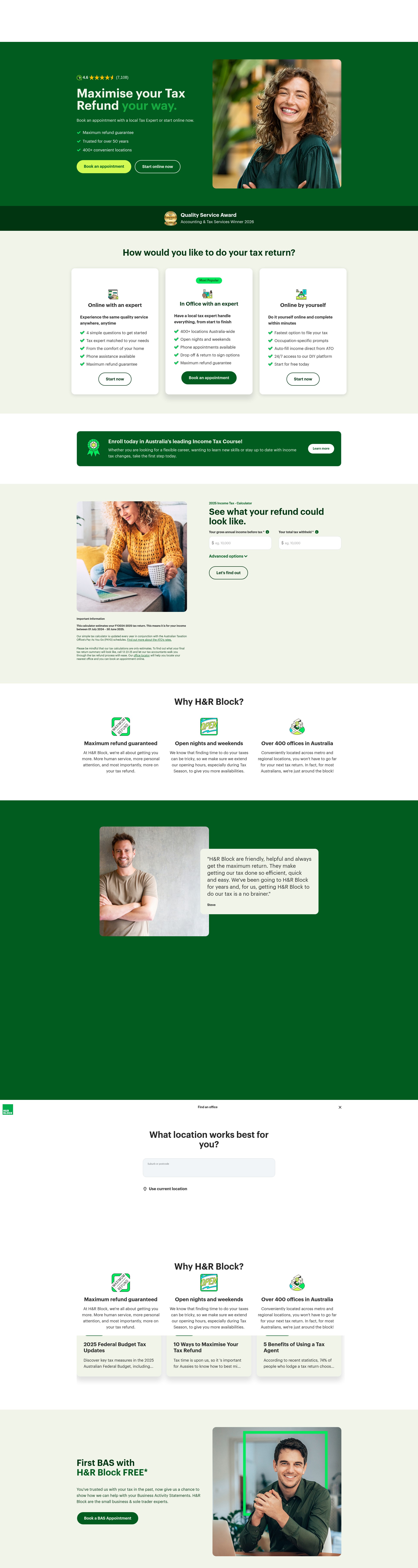 Screenshot of hrblock.com.au