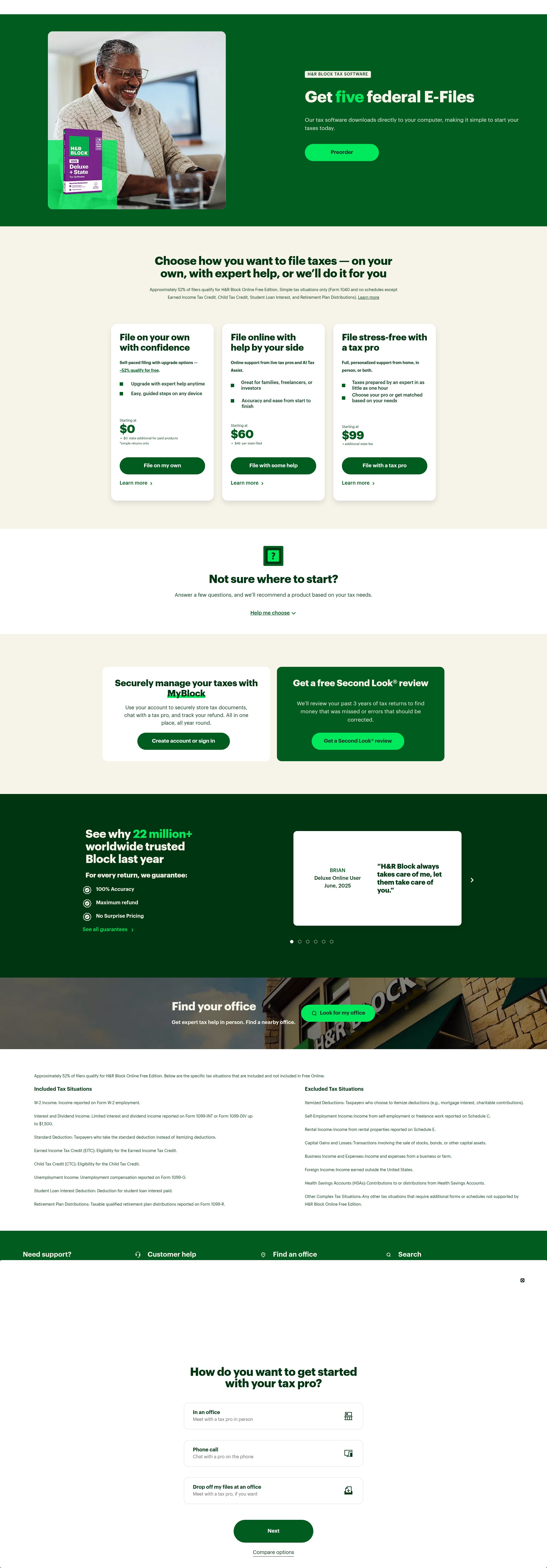 Screenshot of hrblock.com