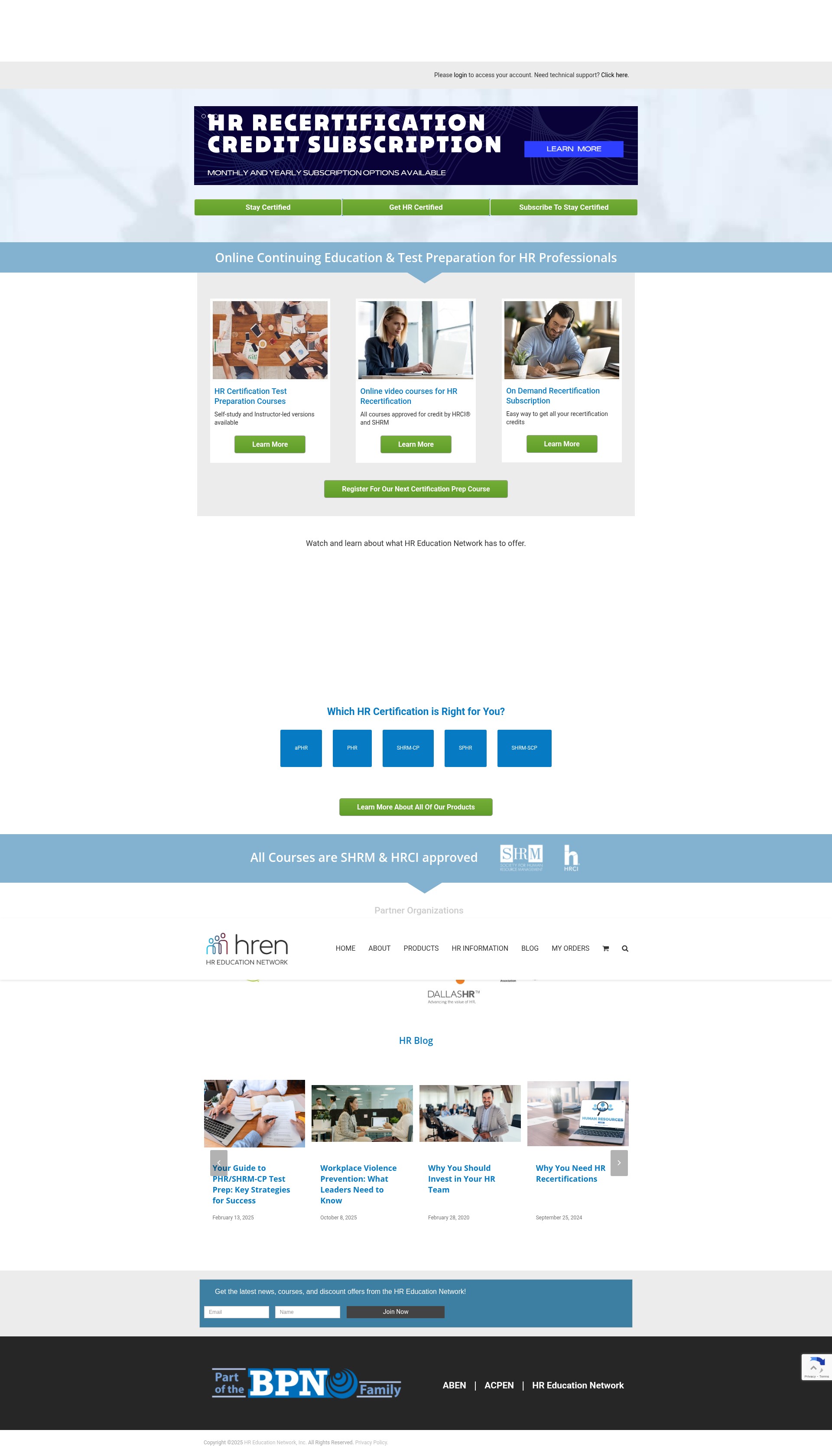 Screenshot of hreducationnetwork.com