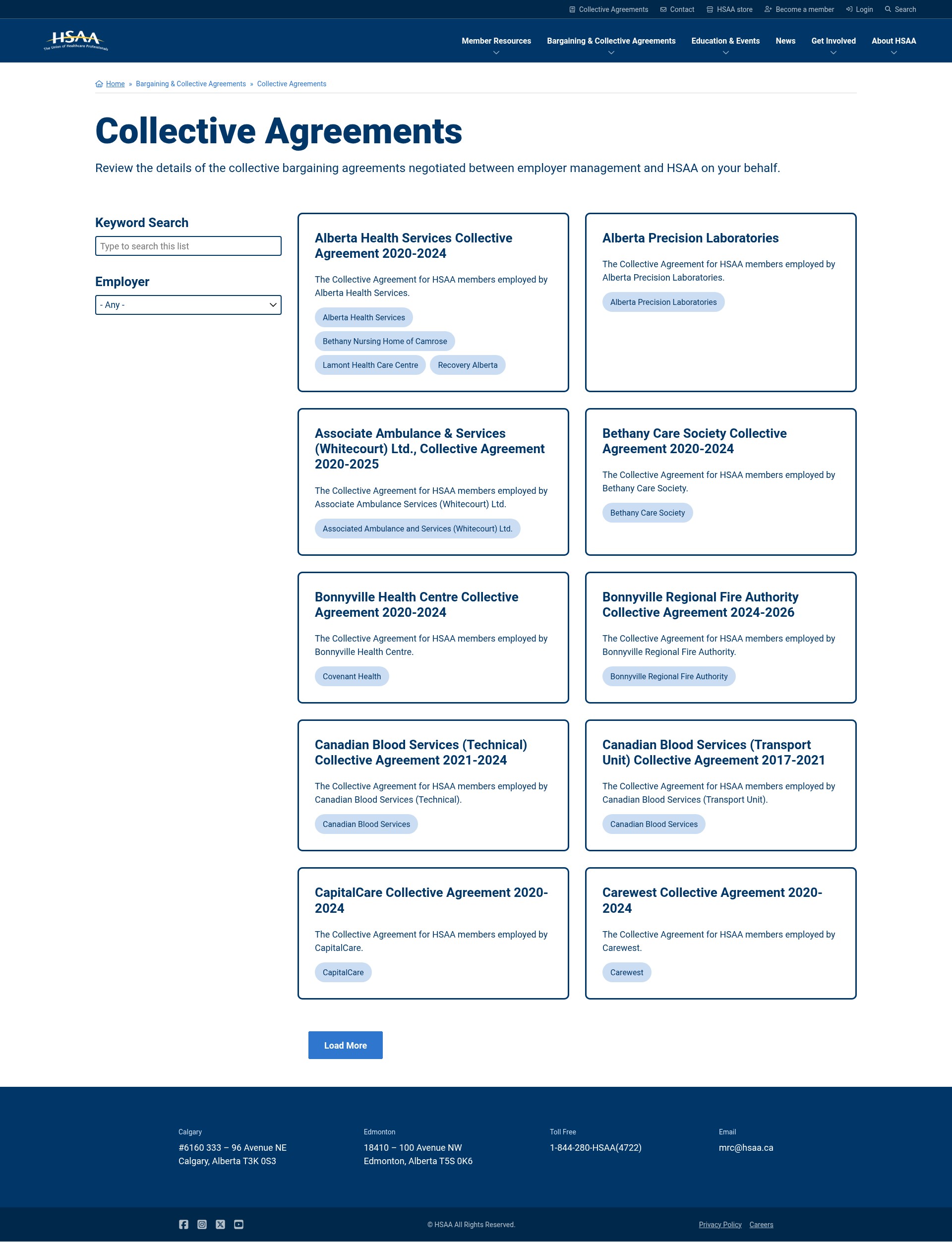 Screenshot of hsaa.ca