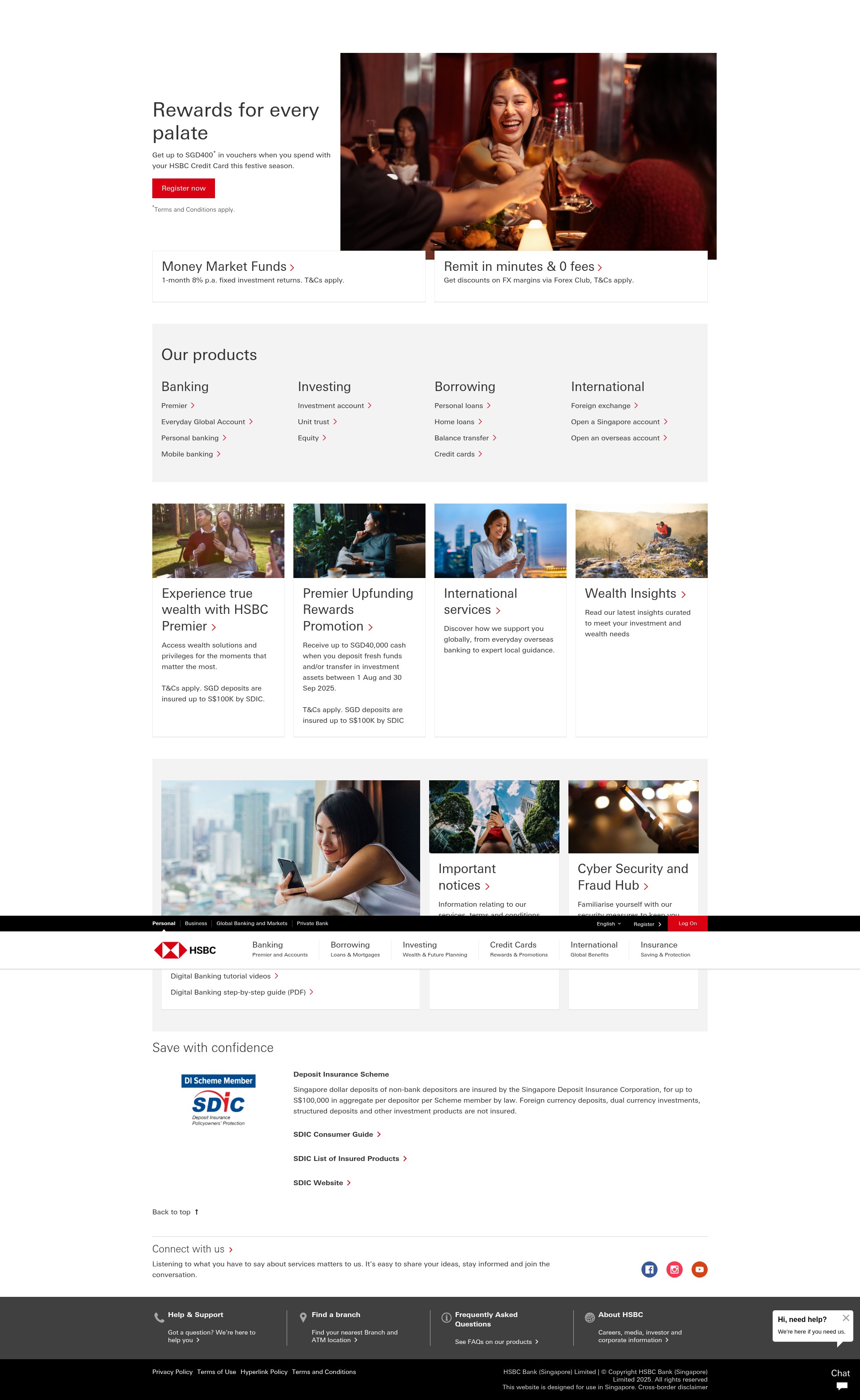 Screenshot of hsbc.com.sg