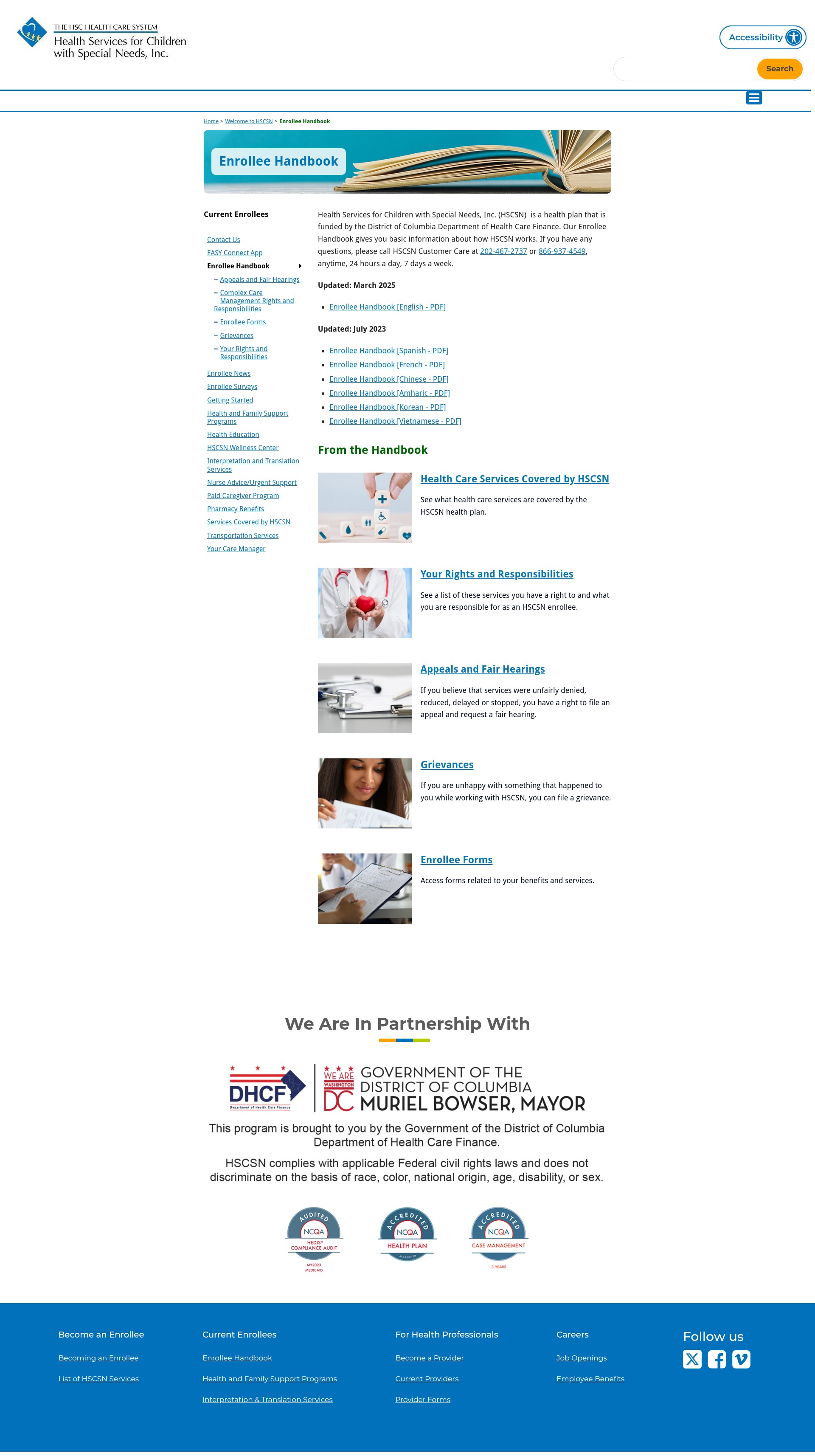 Screenshot of hscsnhealthplan.org