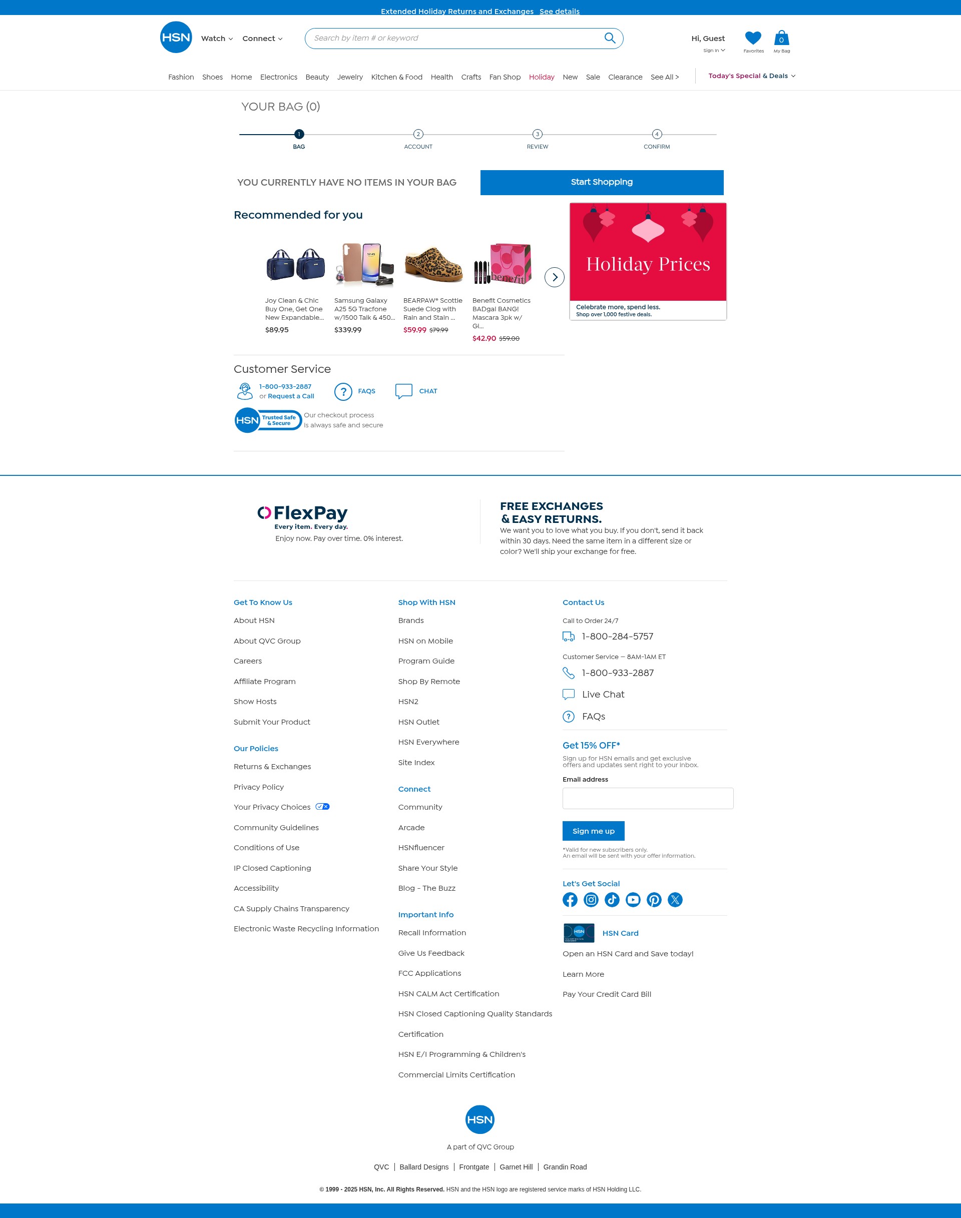 Screenshot of hsn.com