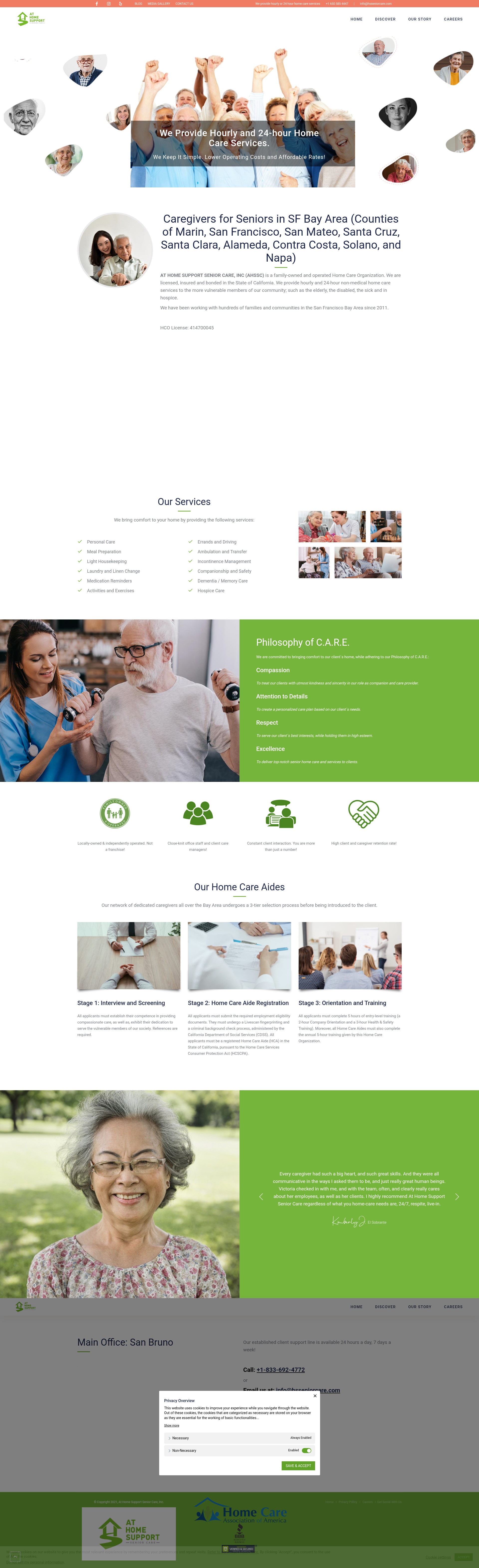 Screenshot of hsseniorcare.com