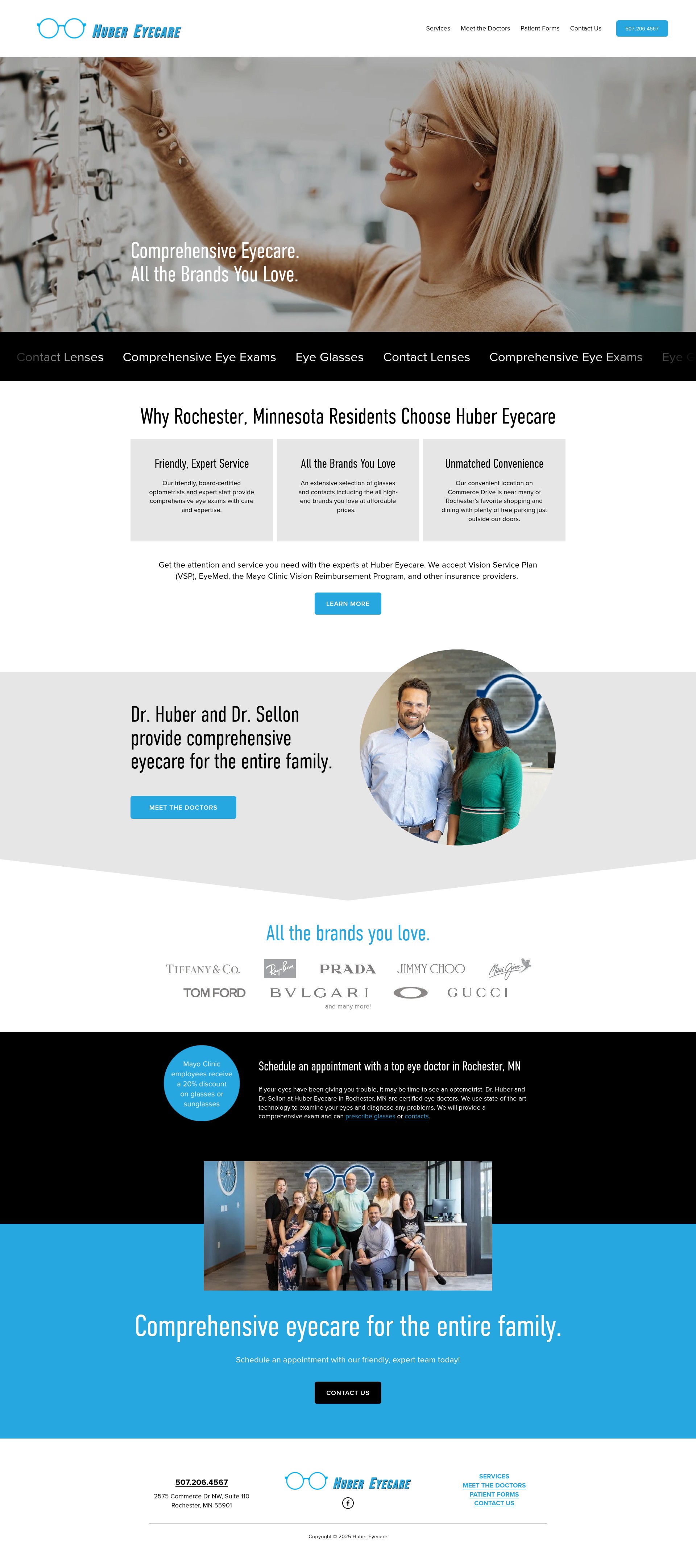 Screenshot of hubereyecare.com