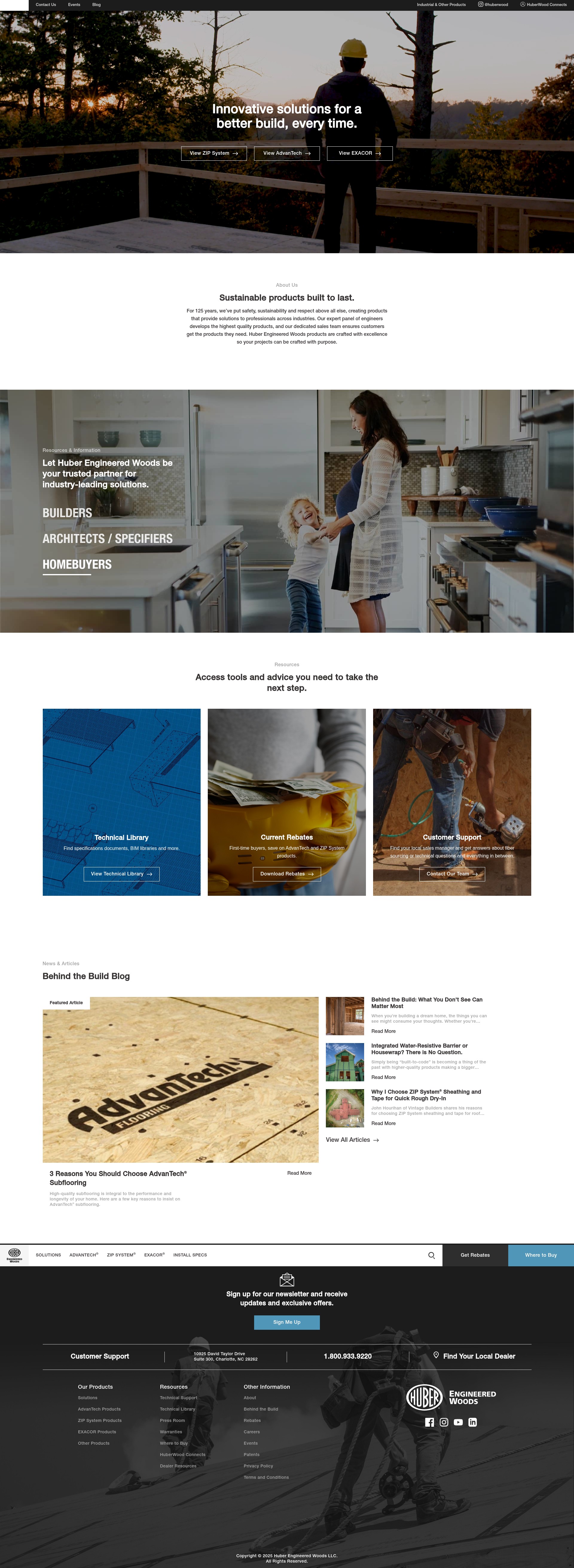 Screenshot of huberwood.com