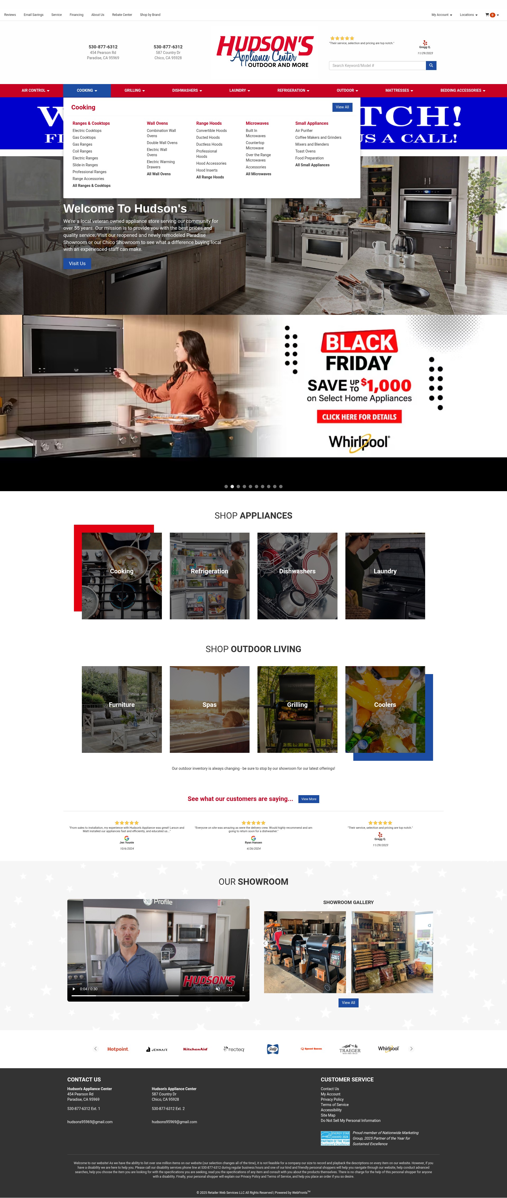 Screenshot of hudsonsappliance.com
