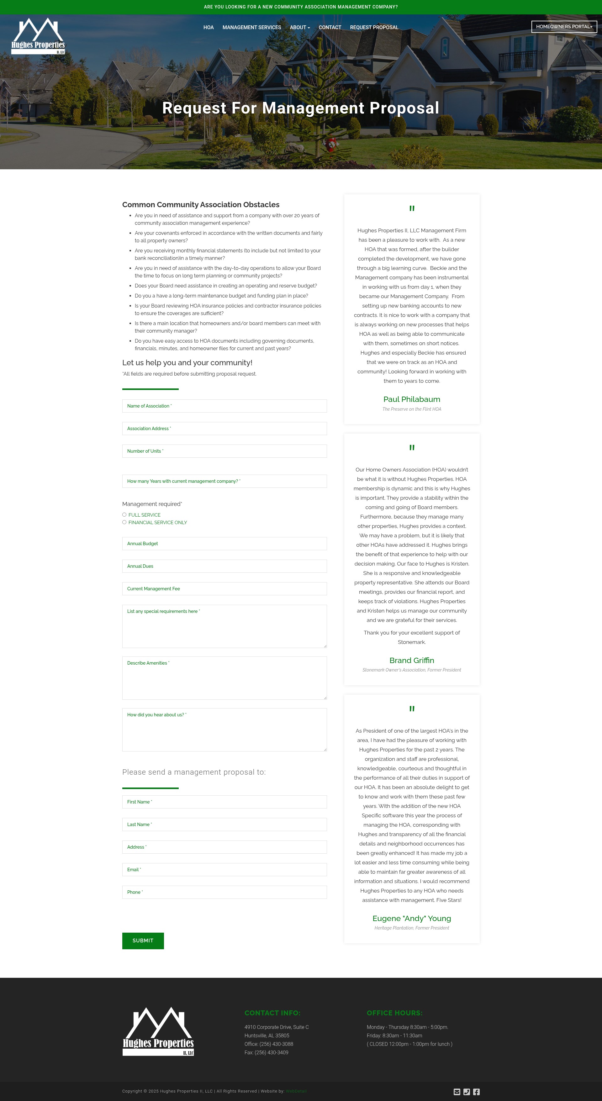 Screenshot of hughes-properties.com