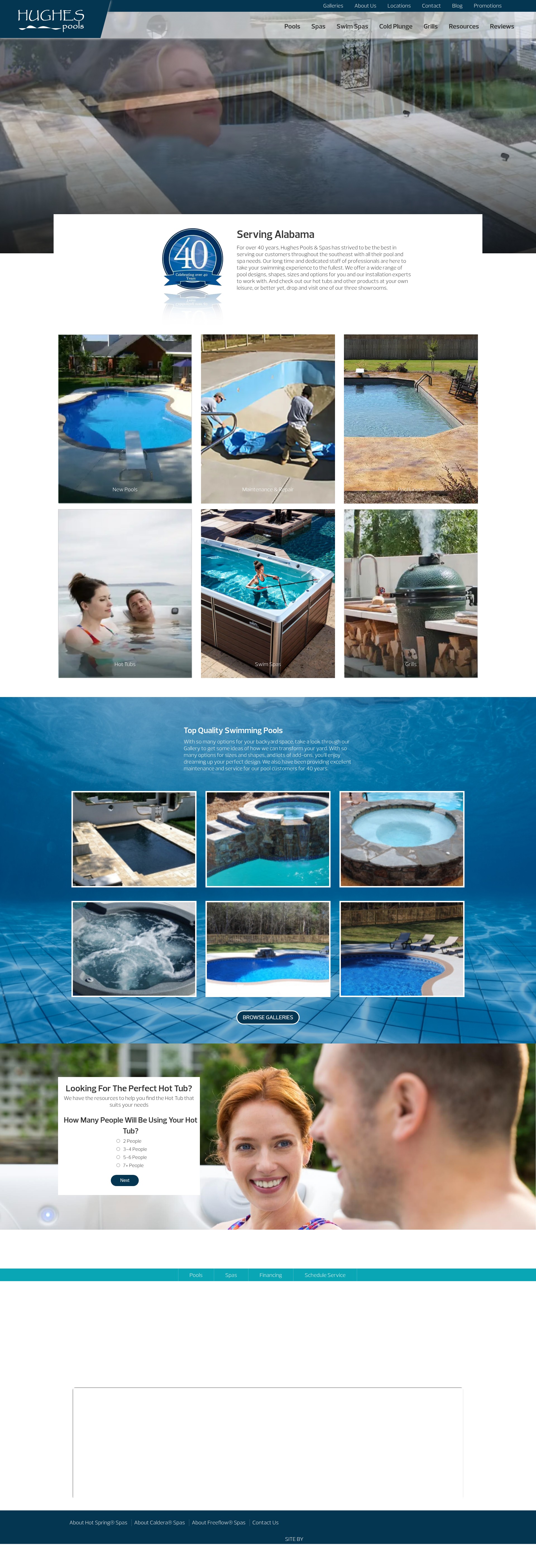 Screenshot of hughespools.com
