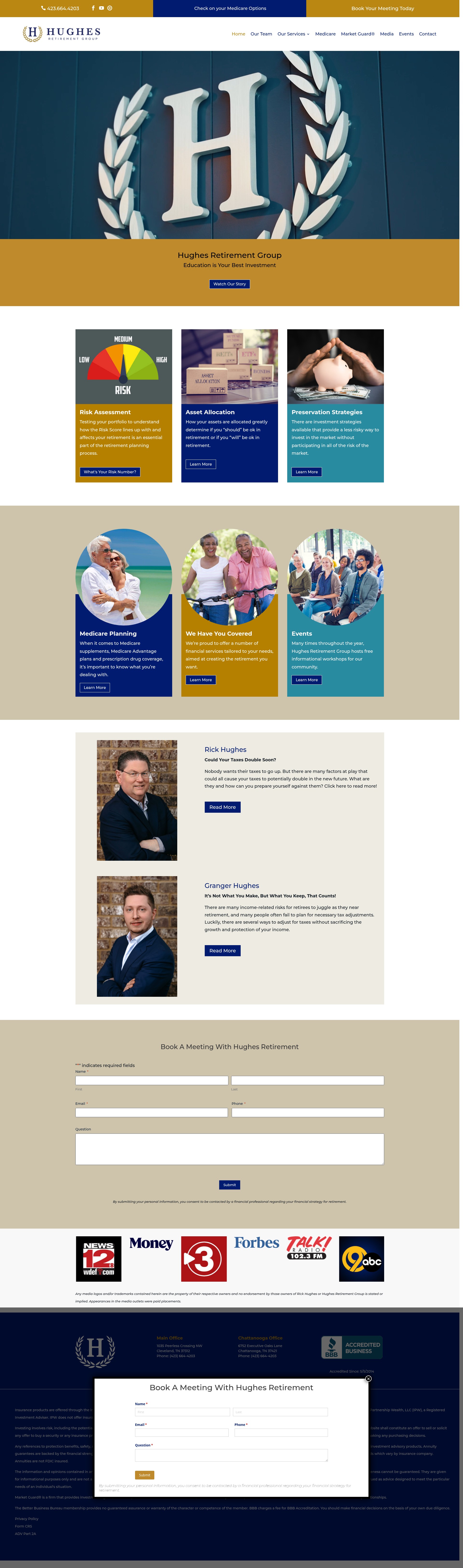 Screenshot of hughesretirementgroup.com