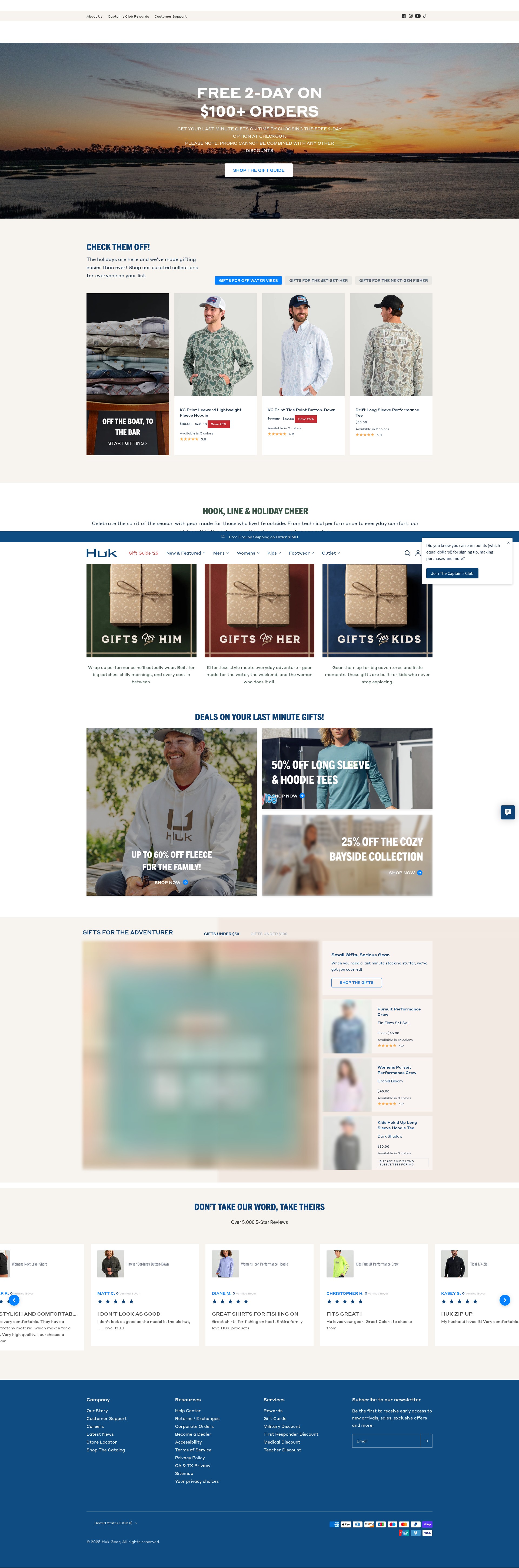 Screenshot of hukgear.com