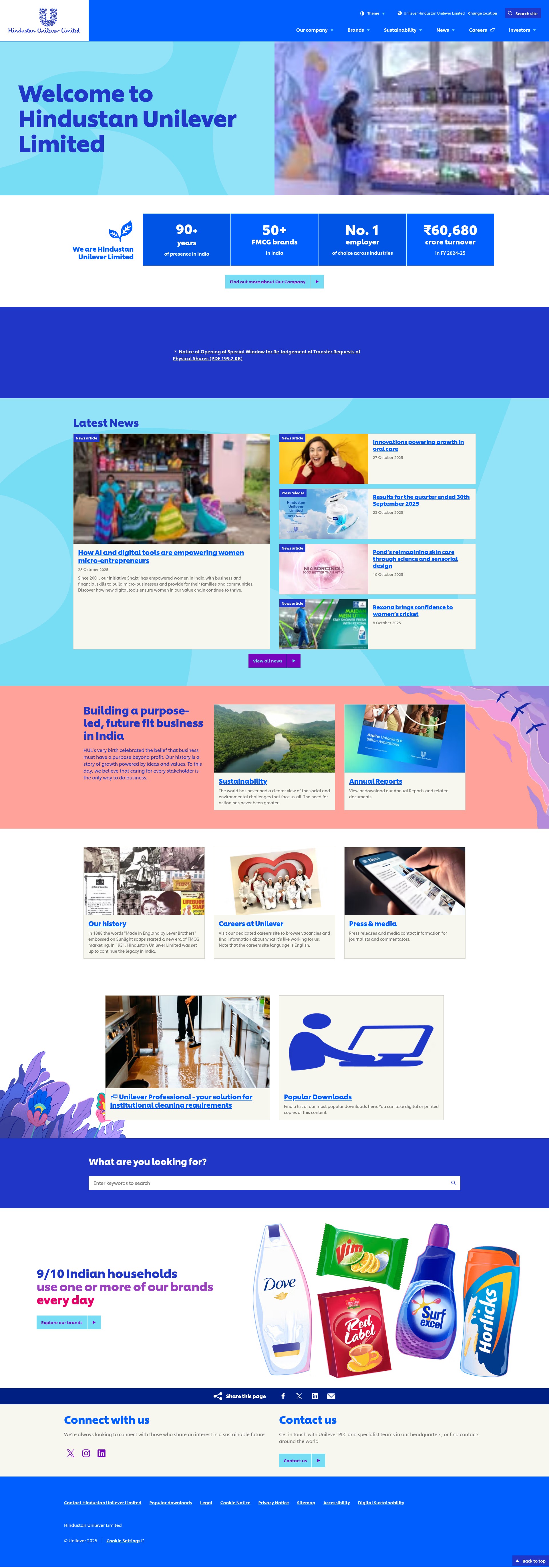 Screenshot of hul.co.in