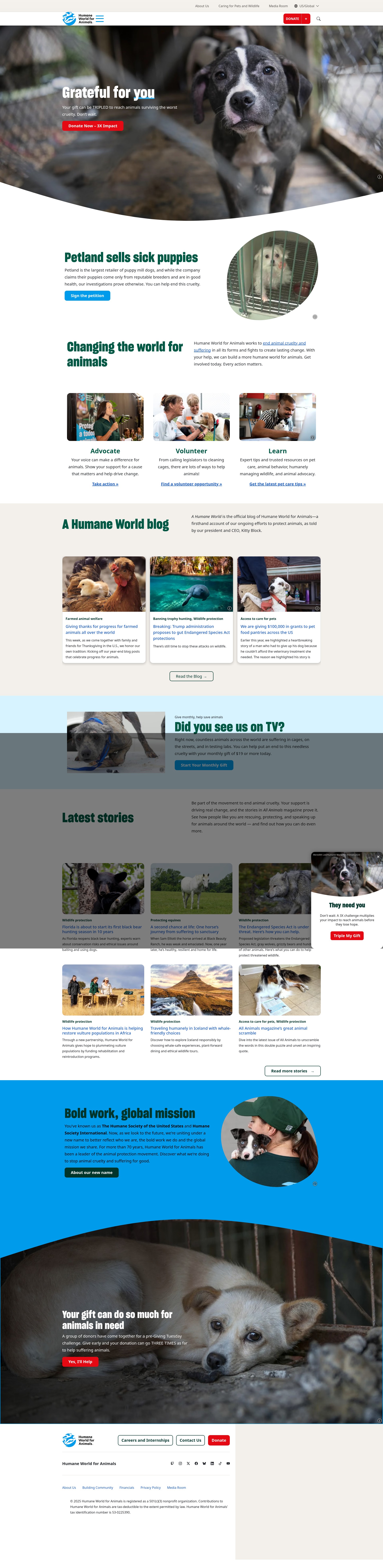 Screenshot of humaneworld.org