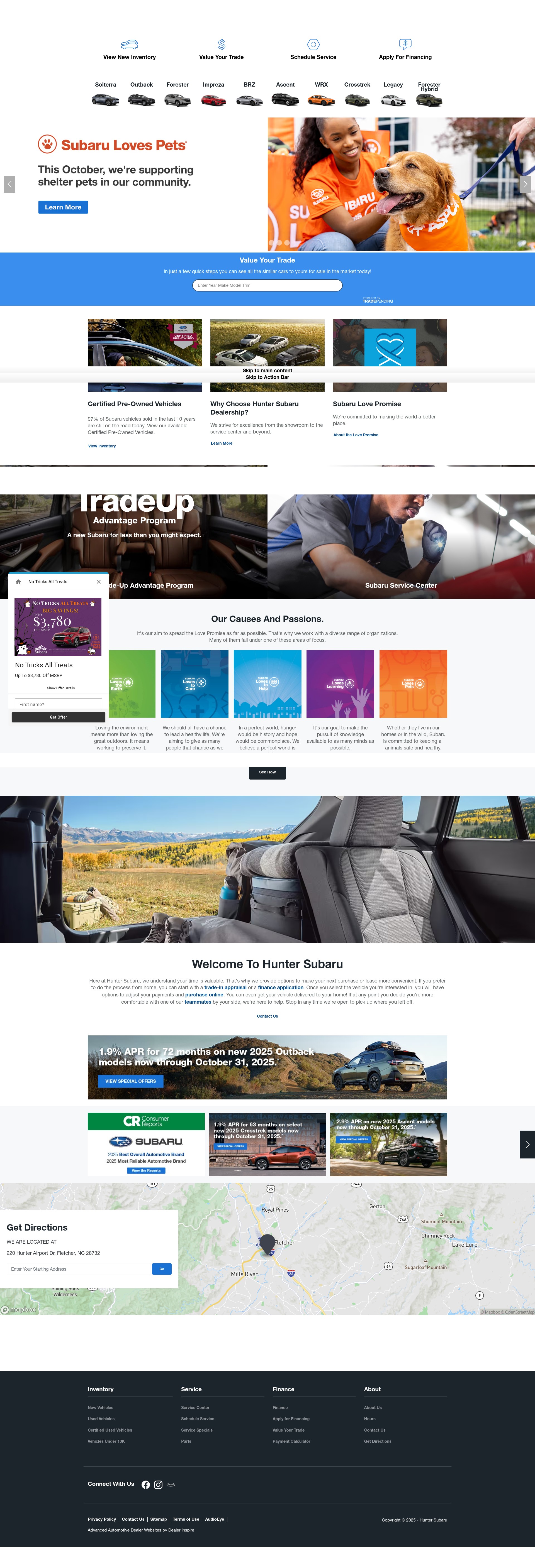 Screenshot of huntersubaru.com