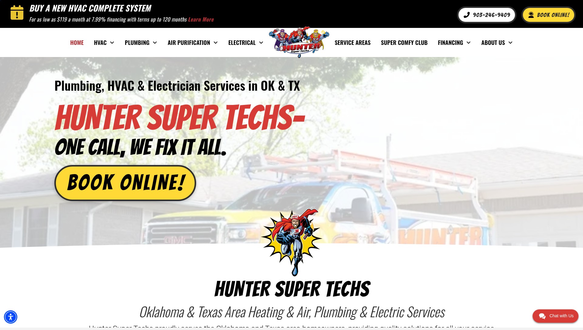 Screenshot of huntersupertechs.com