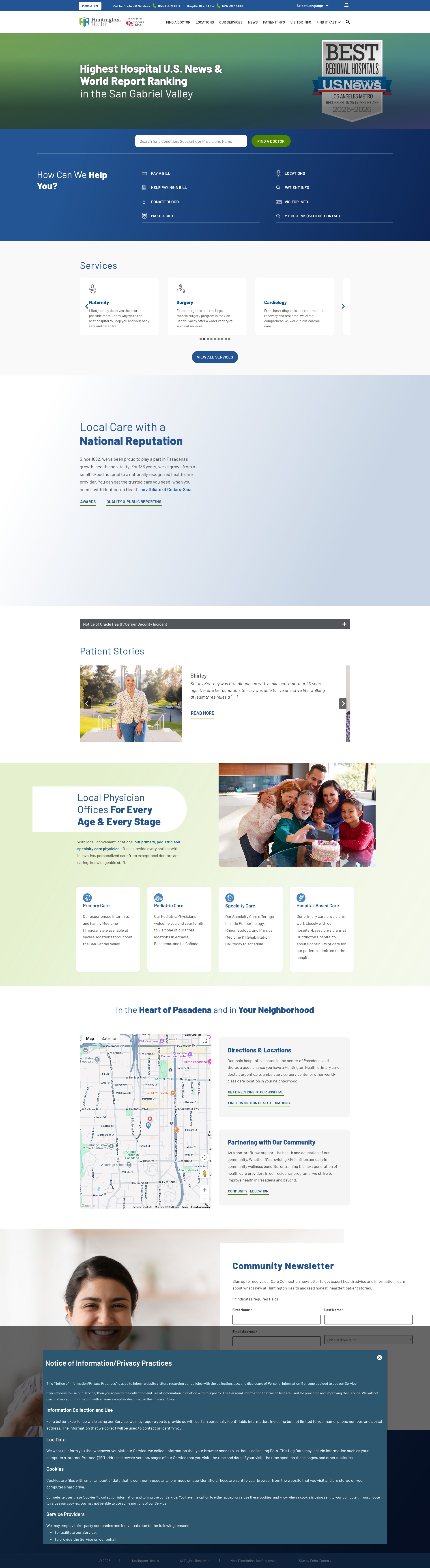 Screenshot of huntingtonhealth.org