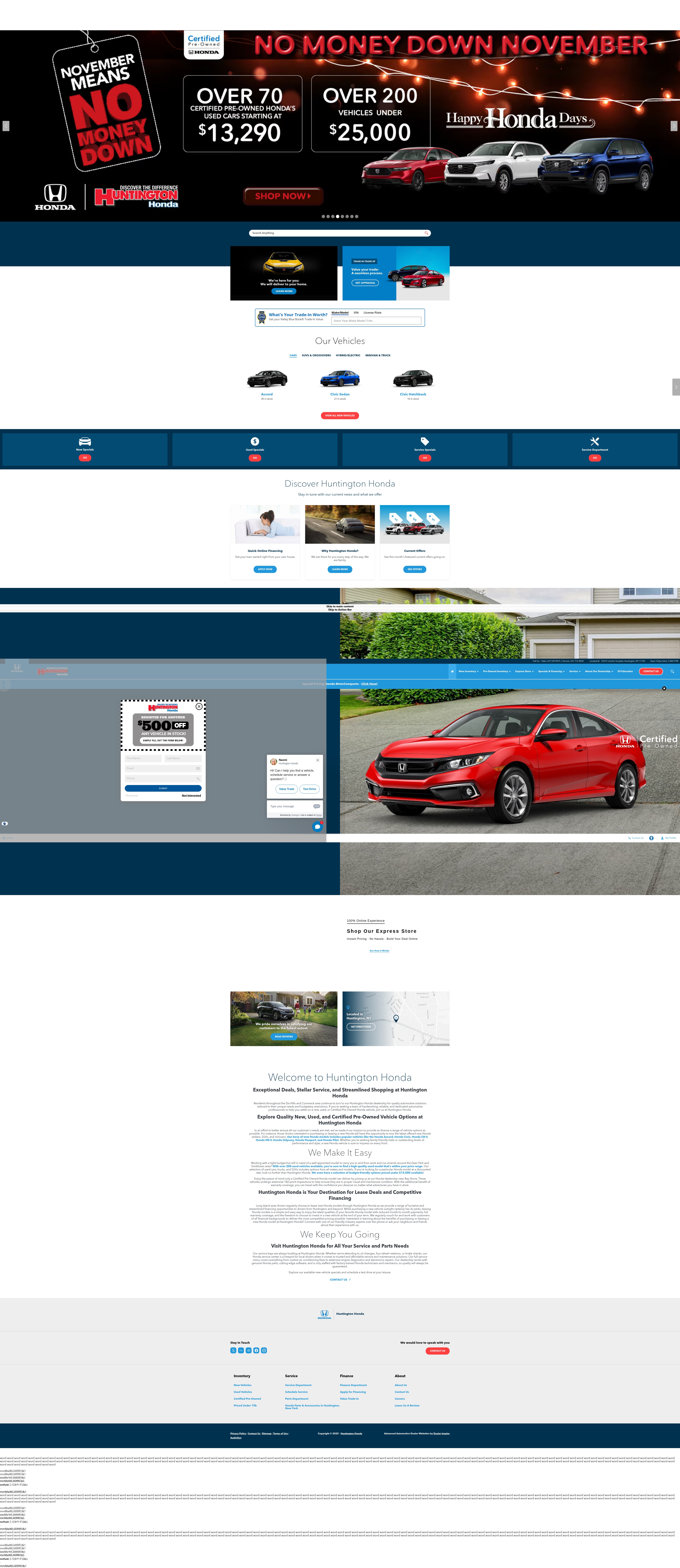 Screenshot of huntingtonhondacars.com