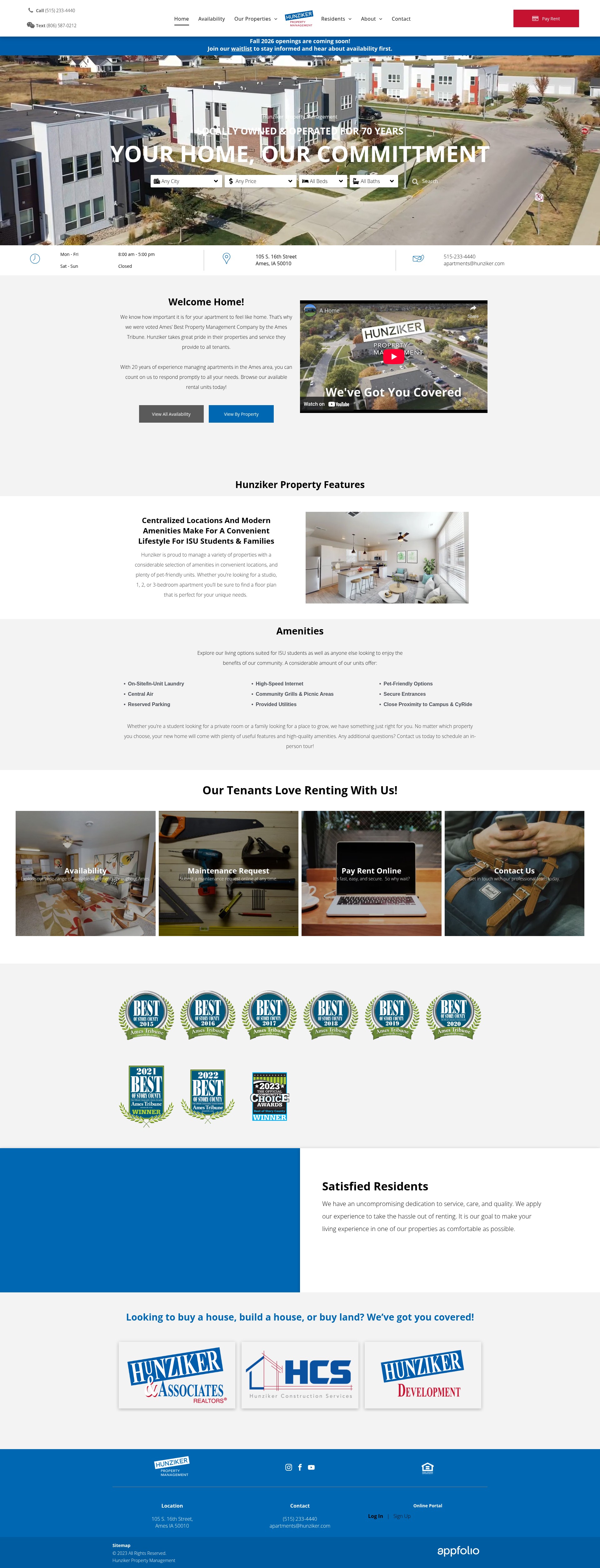 Screenshot of hunzikerrealty.com