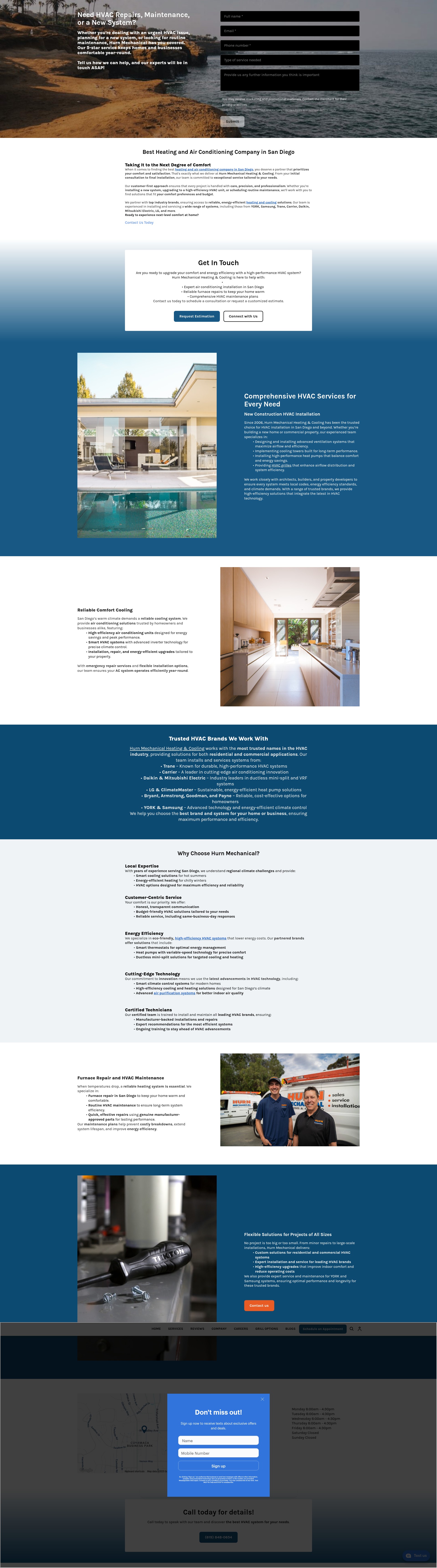 Screenshot of hurnmechanical.com