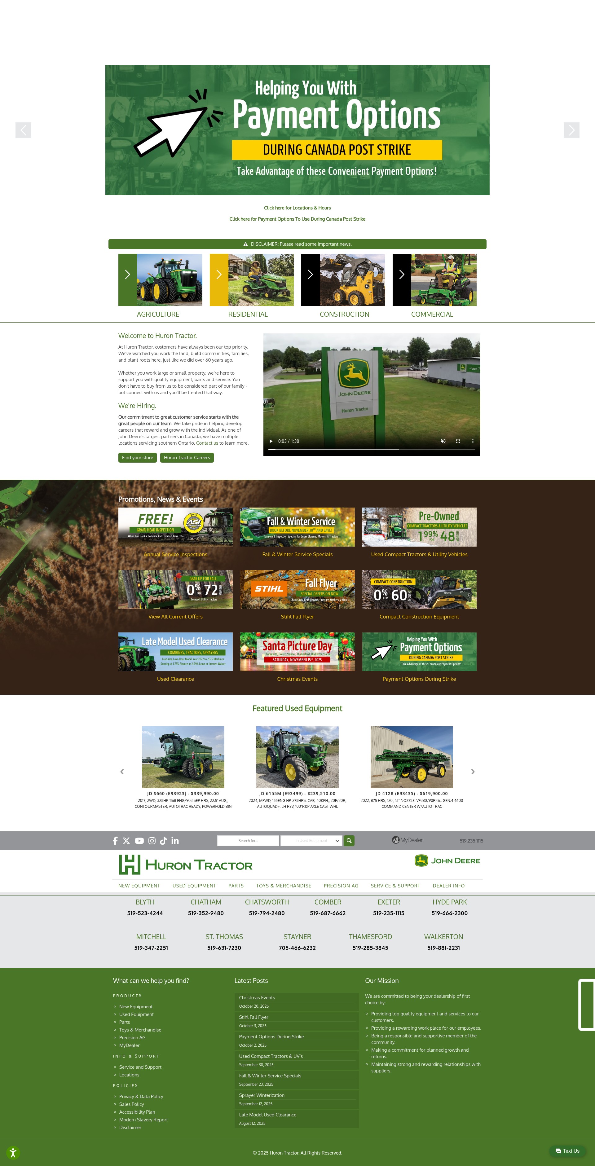 Screenshot of hurontractor.com