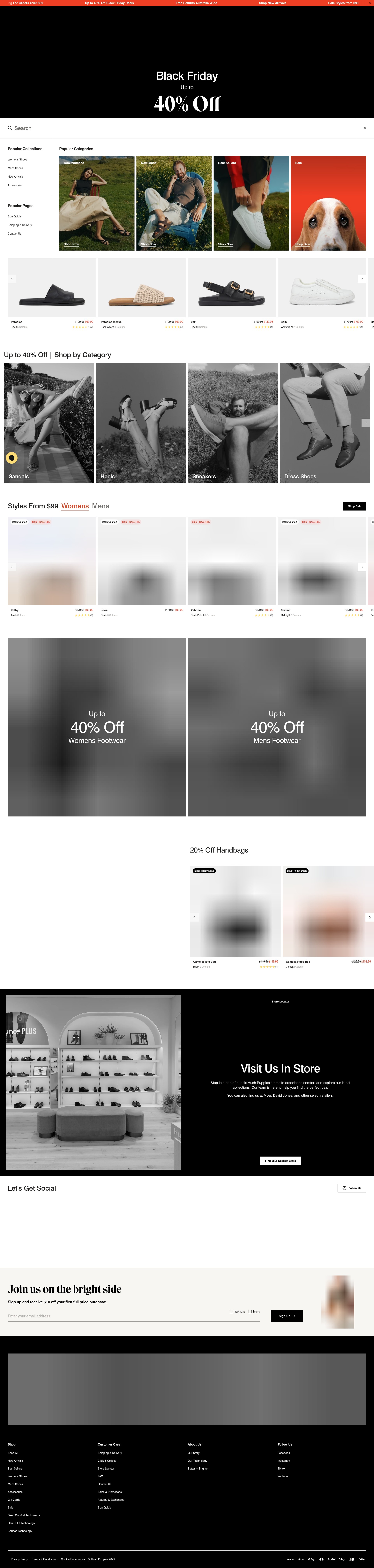 Screenshot of hushpuppies.com.au