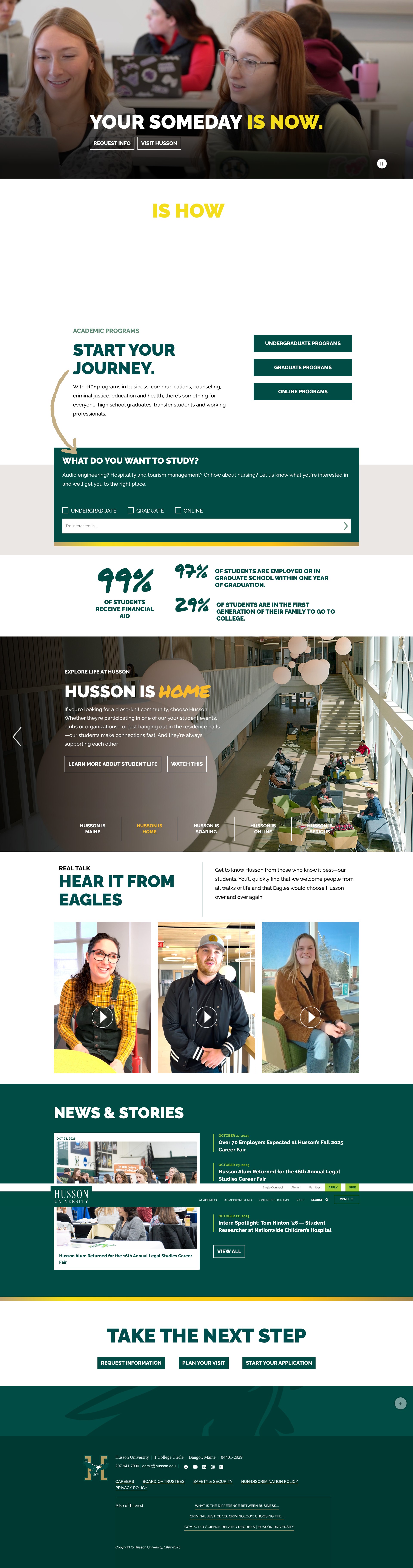 Screenshot of husson.edu