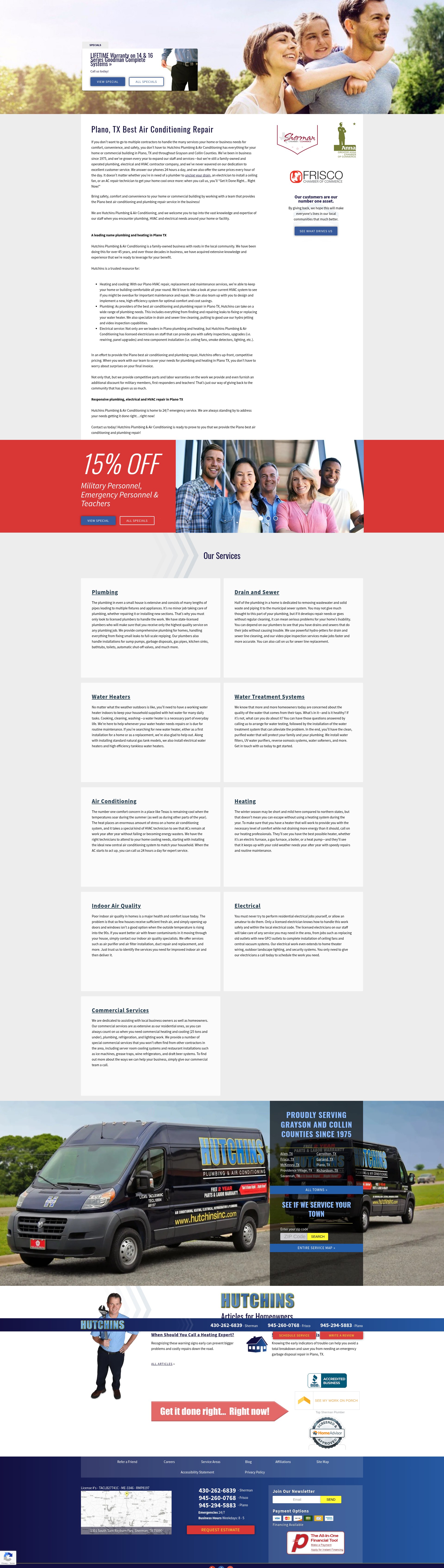 Screenshot of hutchinsinc.com