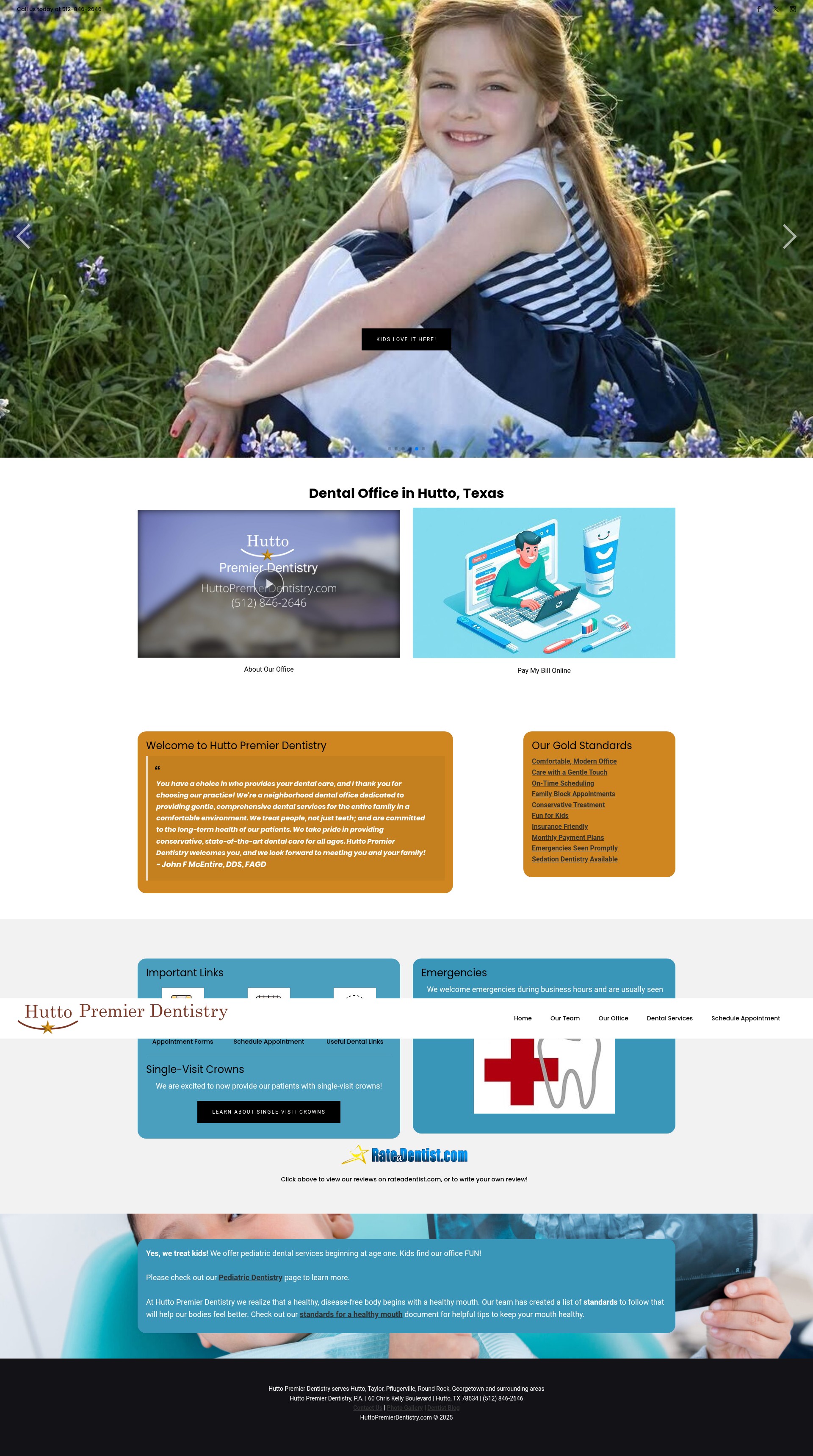 Screenshot of huttopremierdentistry.com