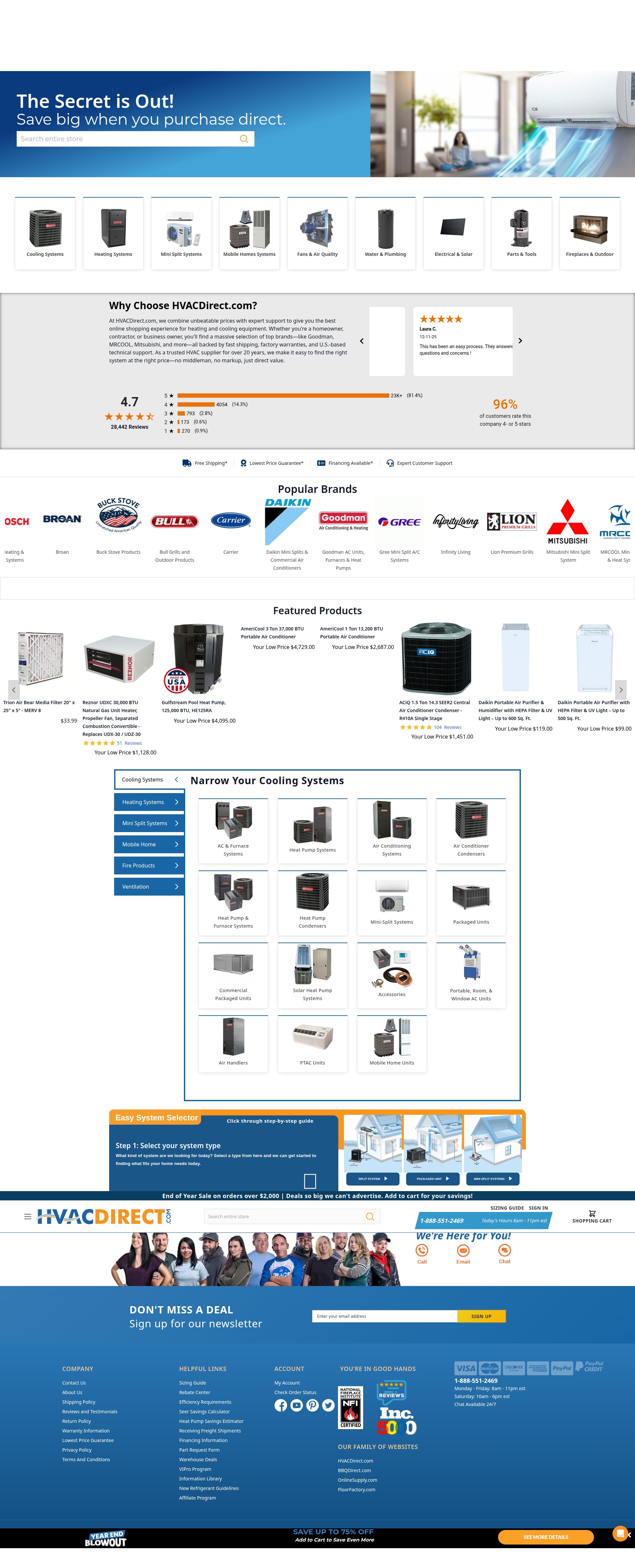 Screenshot of hvacdirect.com