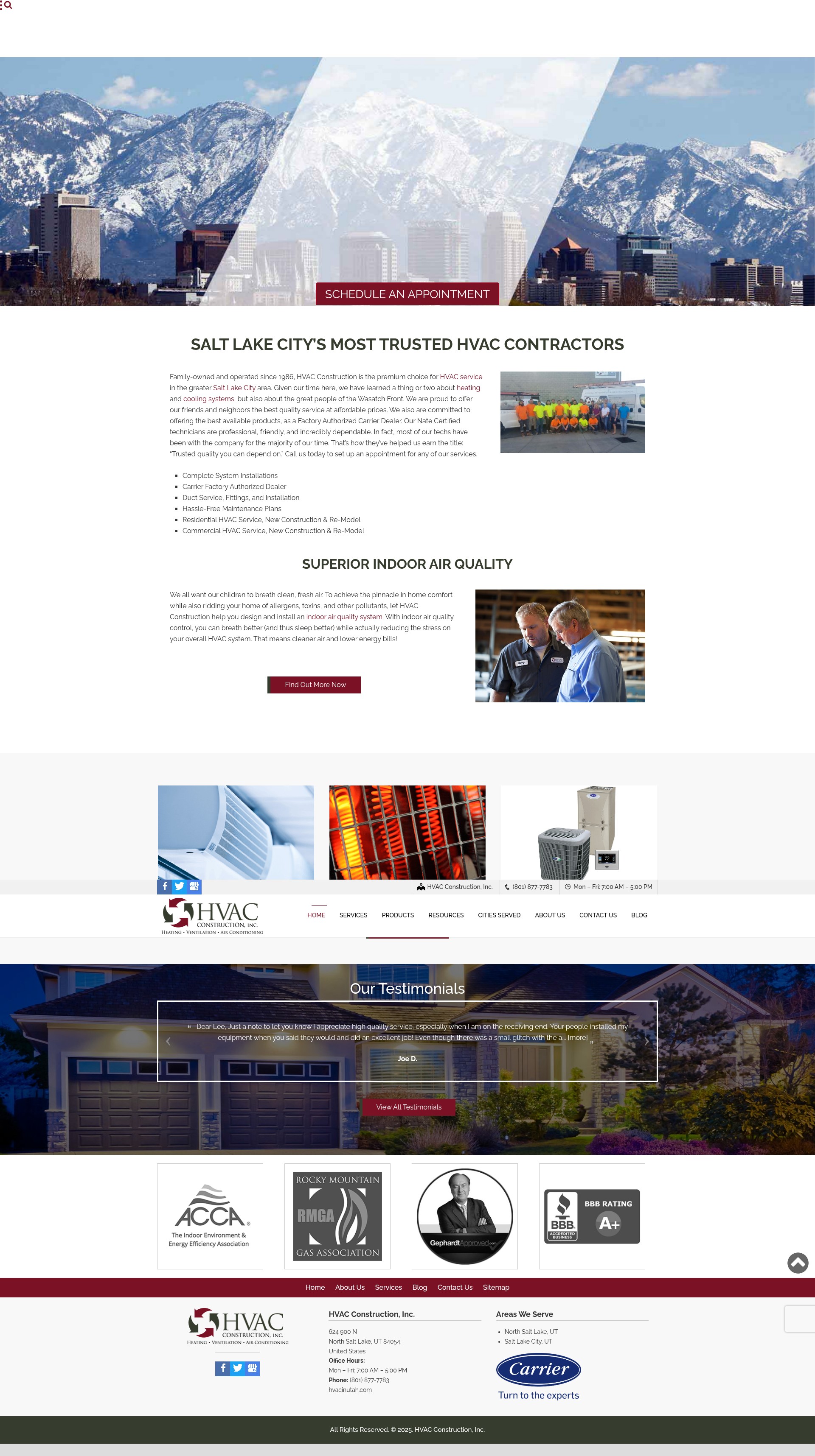Screenshot of hvacinutah.com
