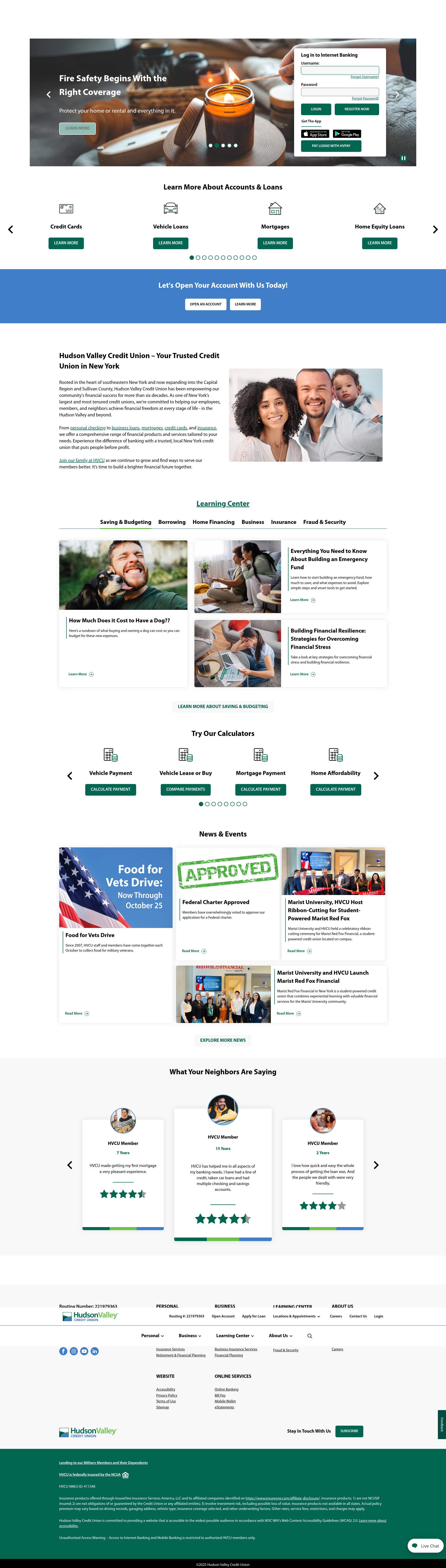 Screenshot of hvcu.org