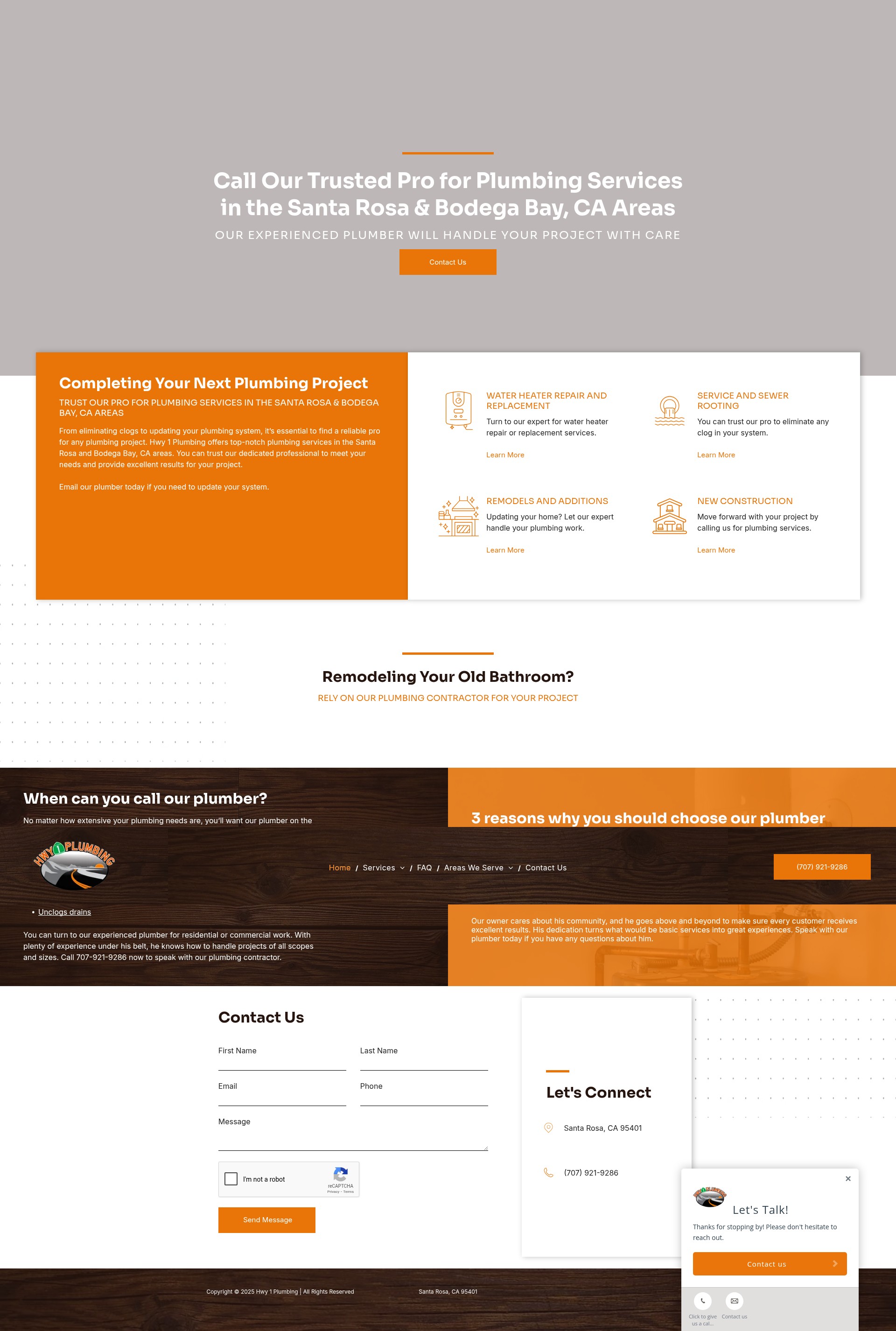 Screenshot of hwy1-plumbing.com