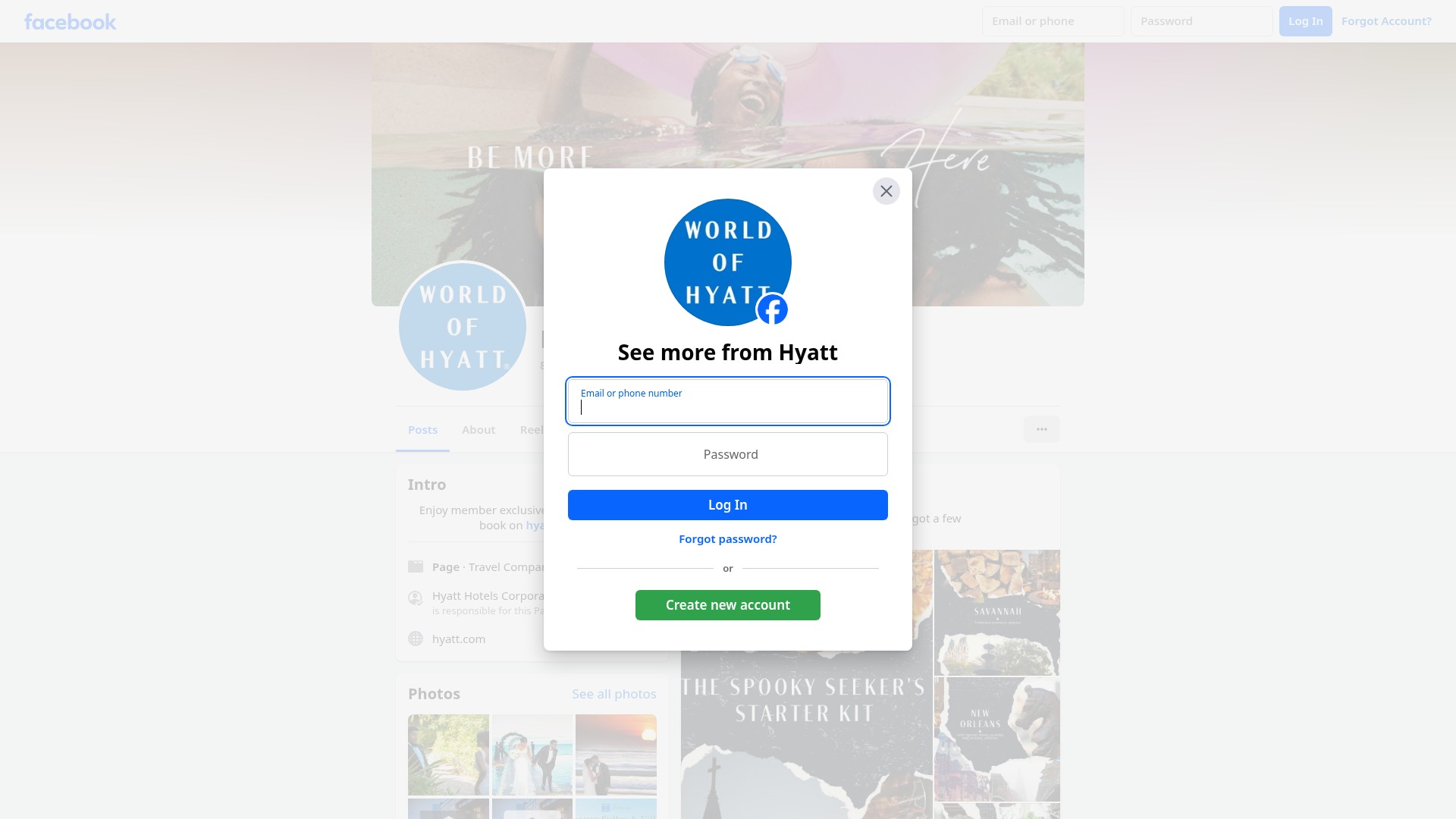 Screenshot of hyatt.com