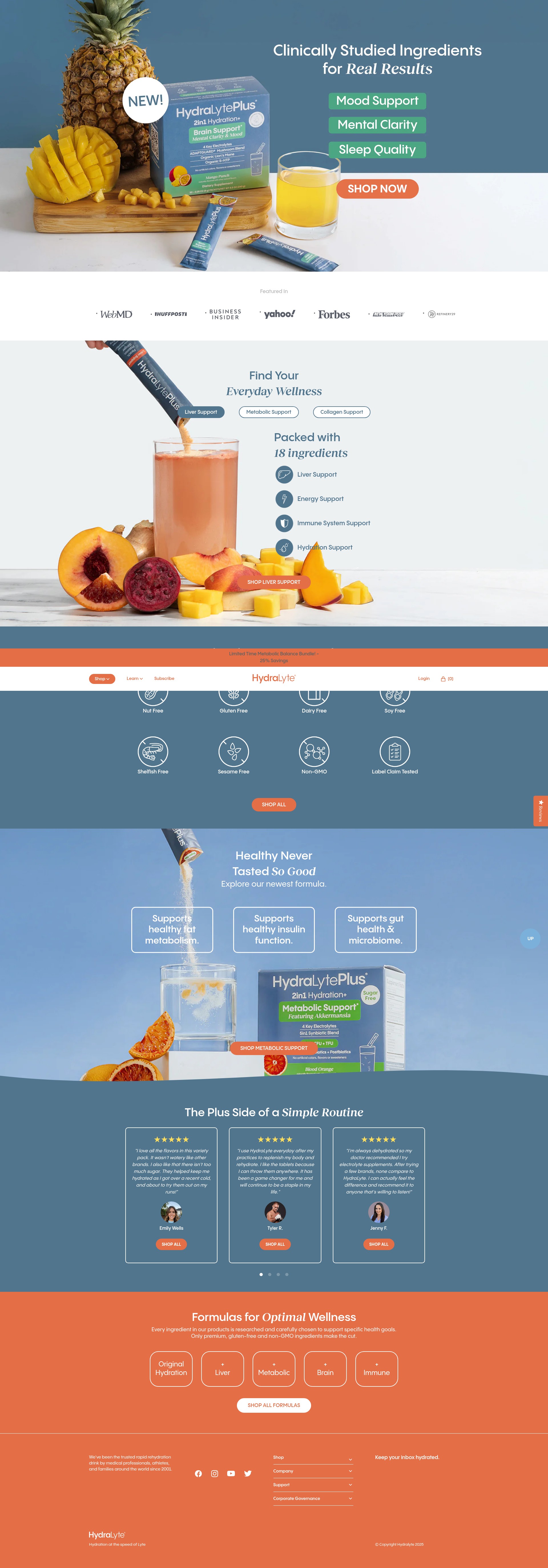 Screenshot of hydralyte.com