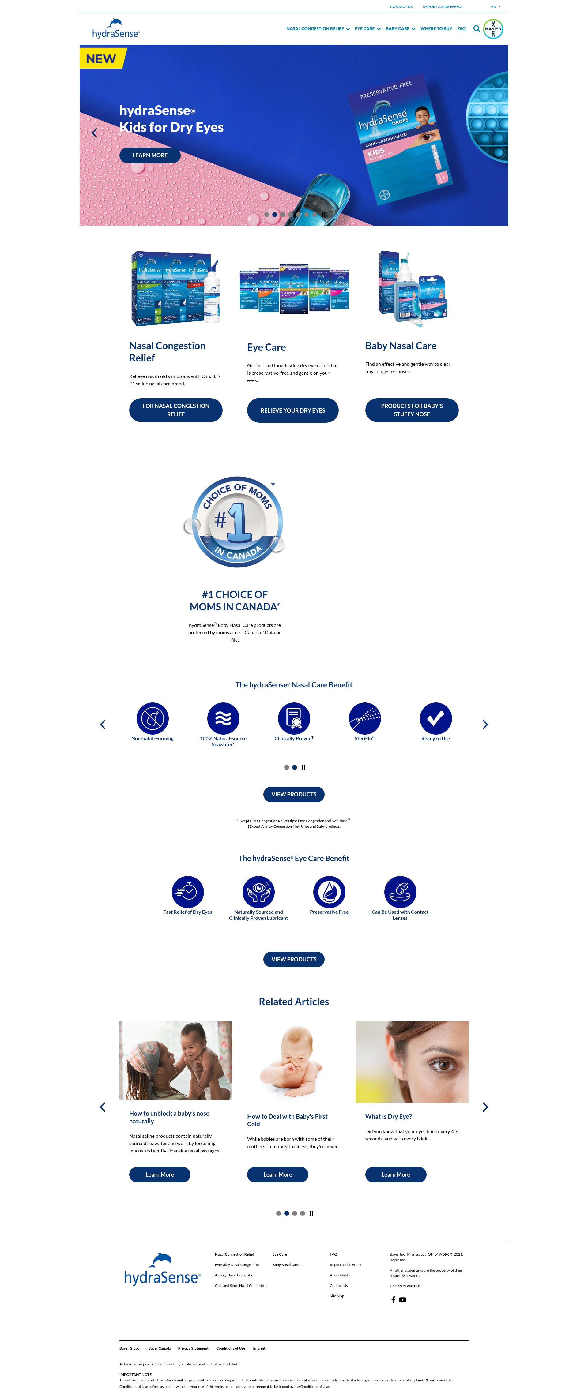 Screenshot of hydrasense.ca