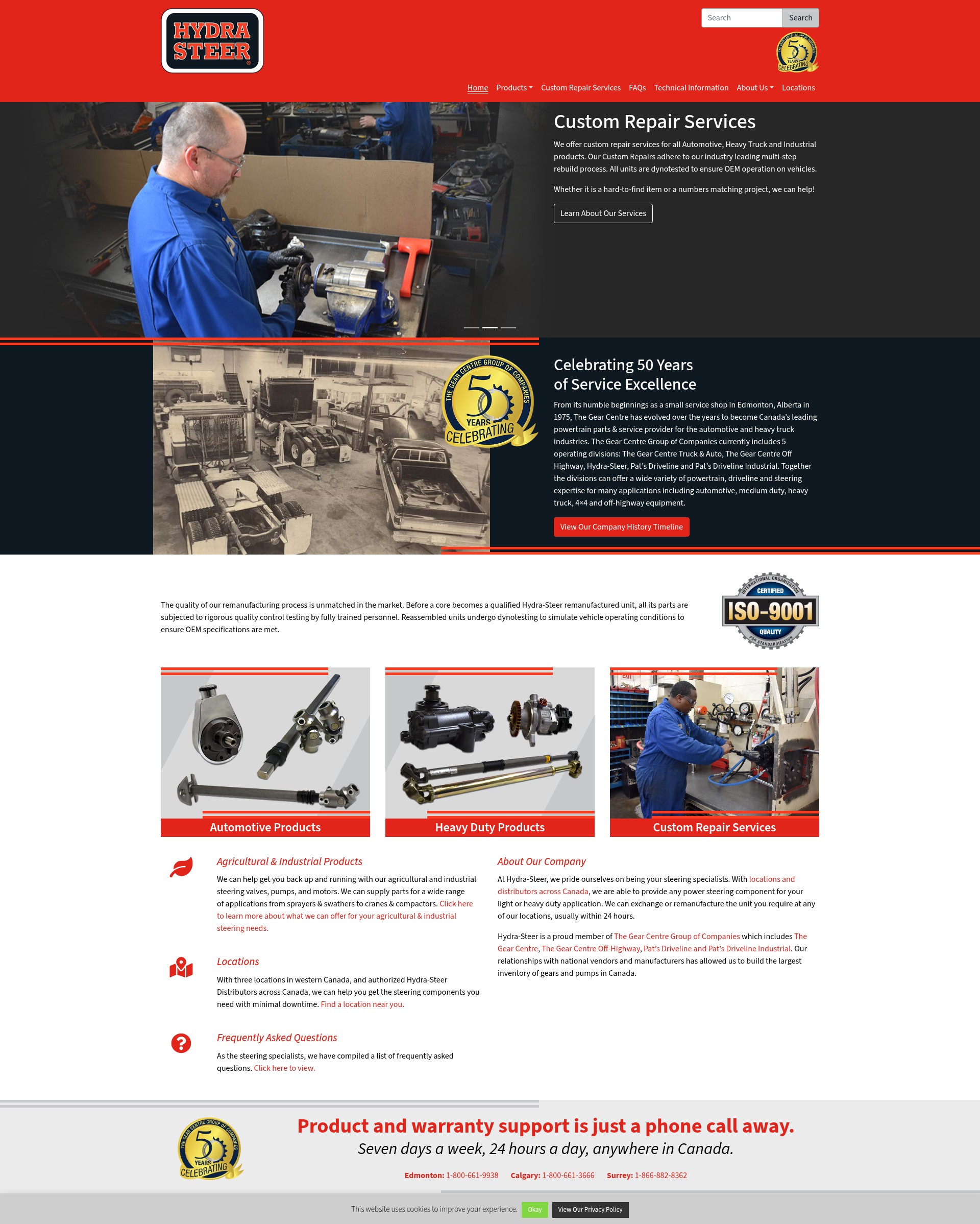 Screenshot of hydrasteer.com