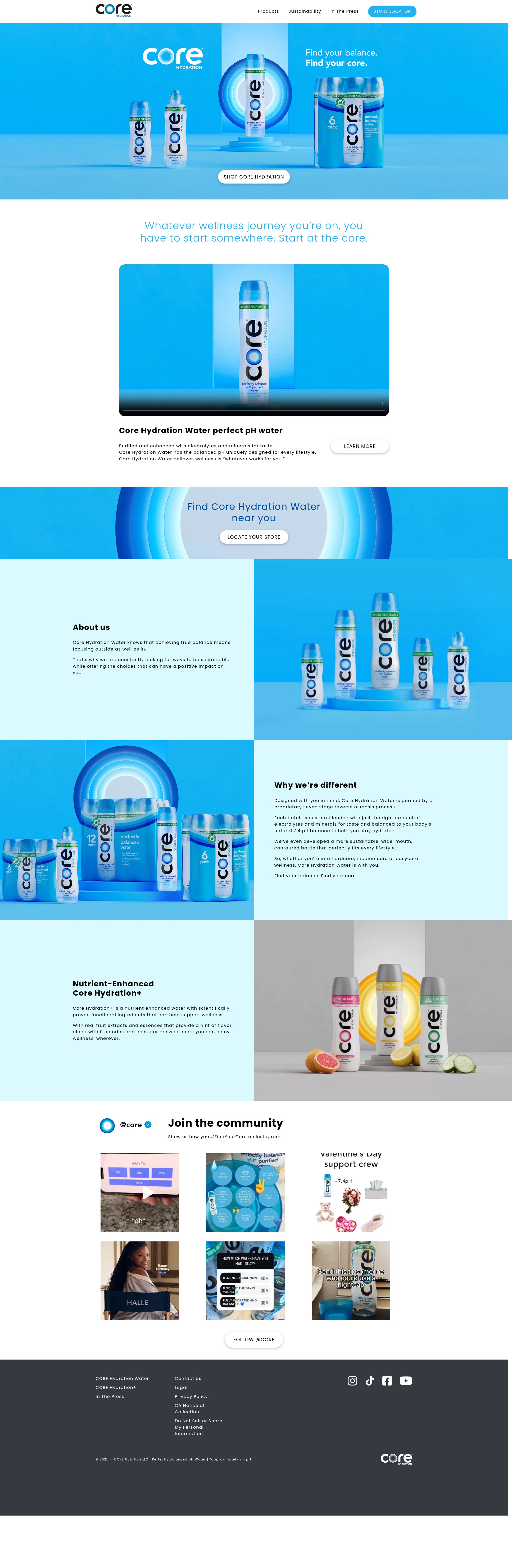 Screenshot of hydratewithcore.com