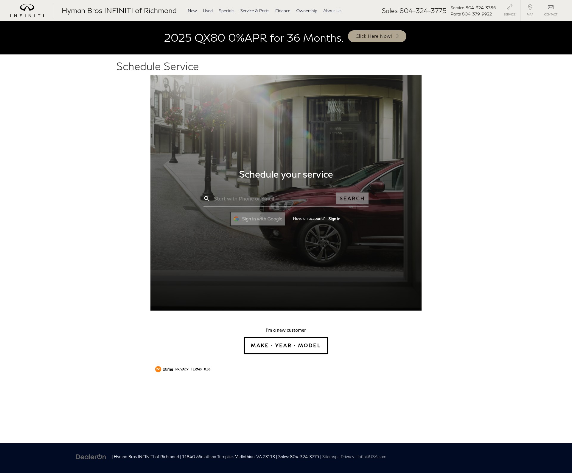 Screenshot of hymanbrothersinfiniti.com