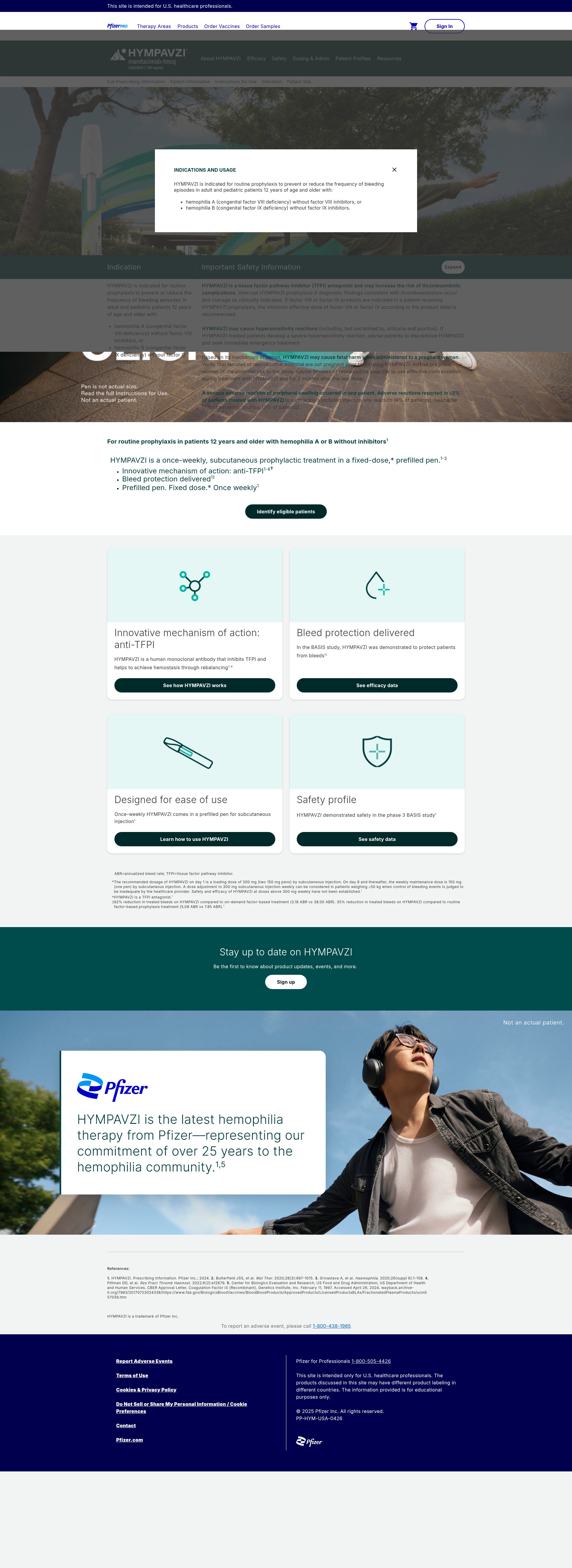 Screenshot of hympavzi.pfizerpro.com